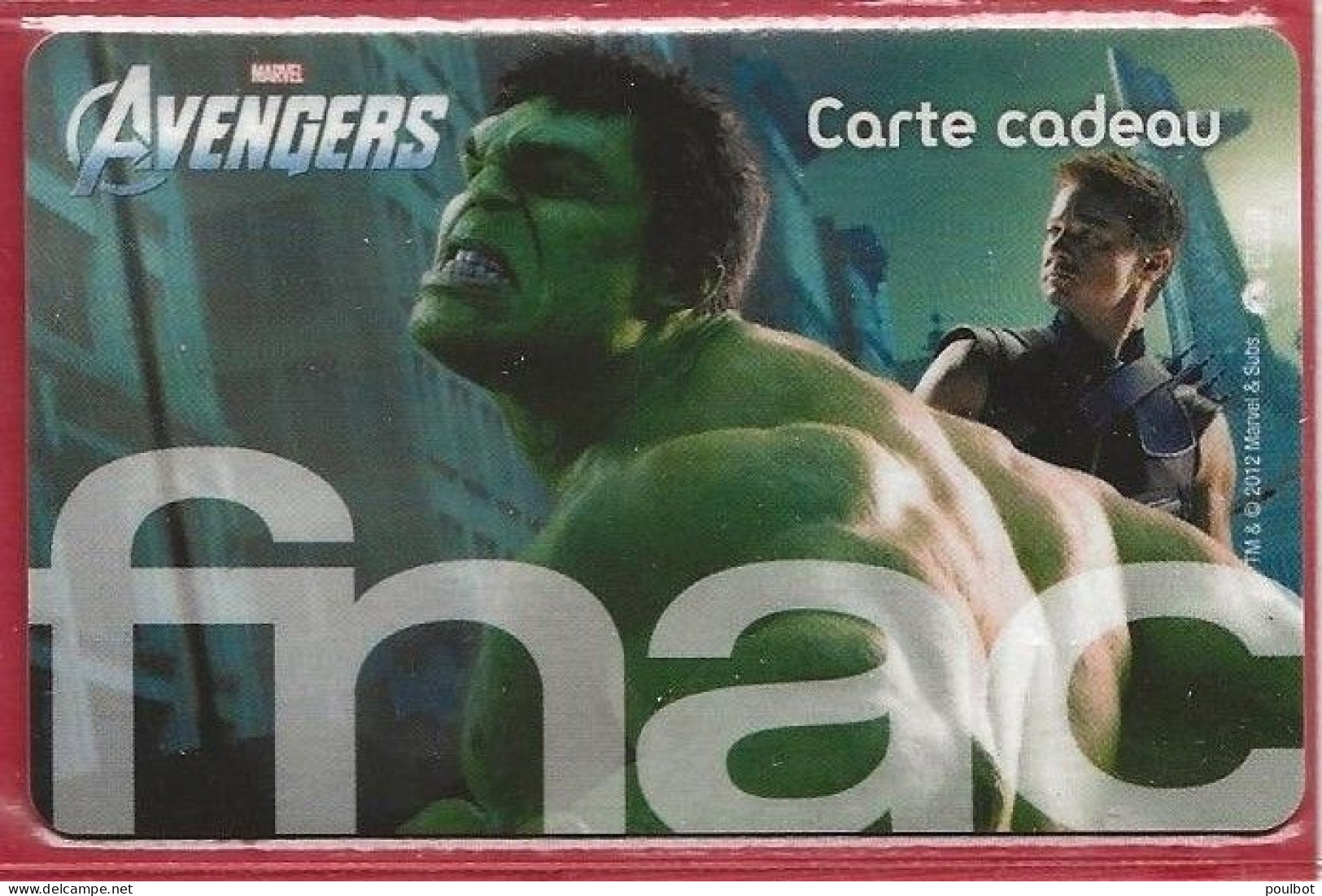 Carte Cadeau FNAC  Avengers  Hulk - Gift And Loyalty Cards