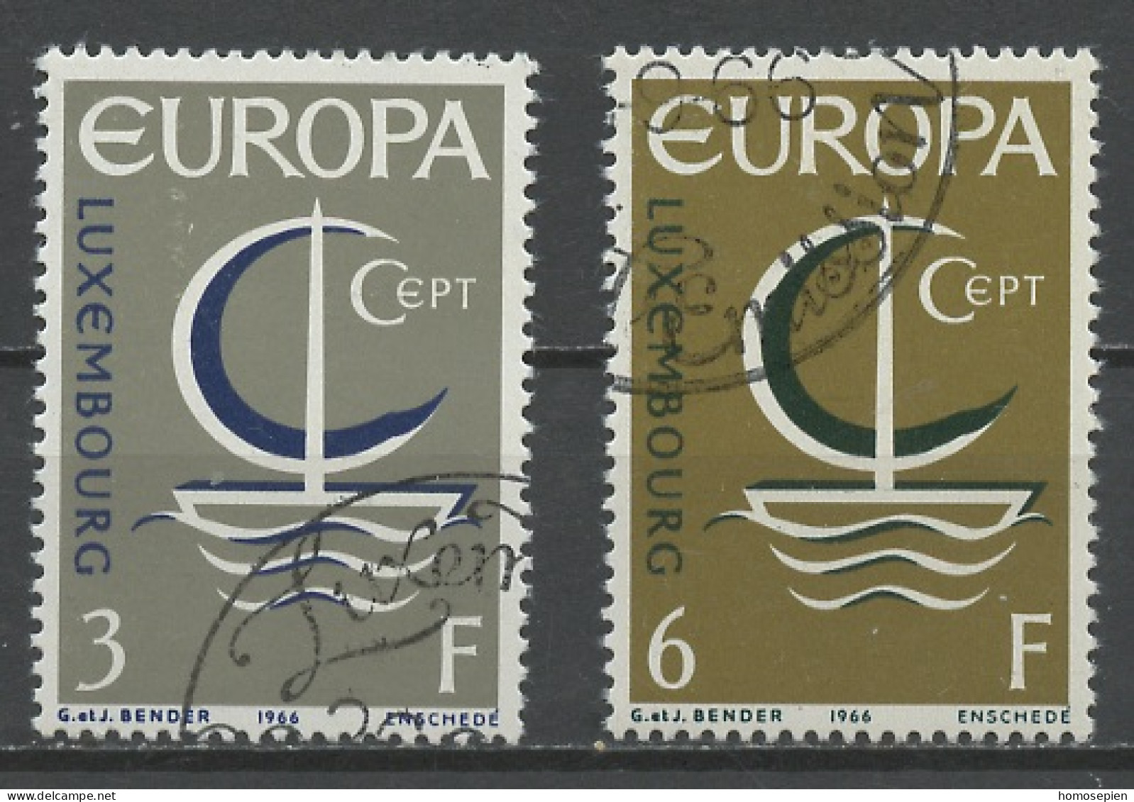Luxembourg - Luxemburg 1966 Y&T N°684 à 685 - Michel N°733 à 734 (o) - EUROPA - Oblitérés