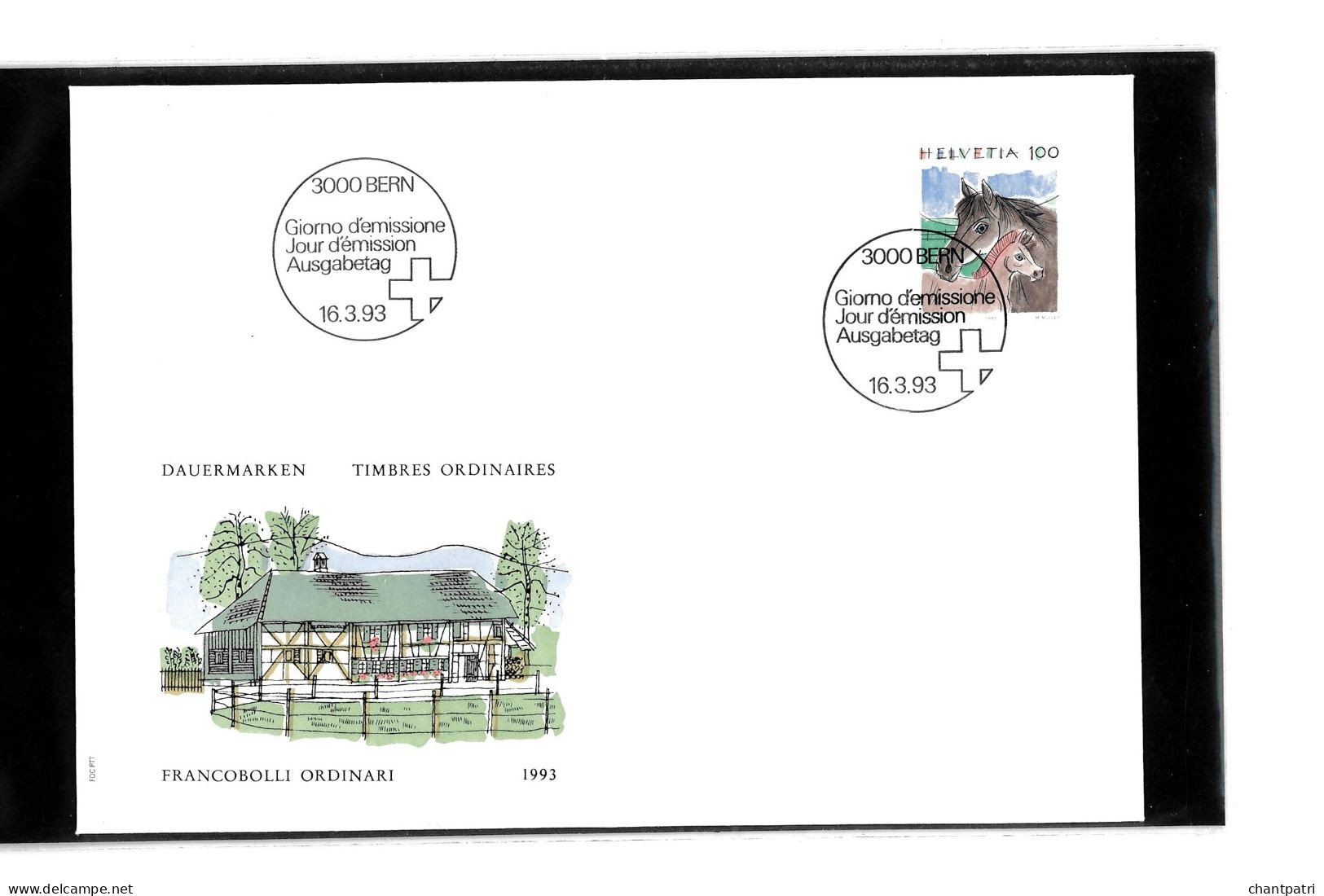 3000 Bern - Jour D'émission - Timbres Ordinaires -16 03 1993 - Beli FDC 035 - Brieven En Documenten