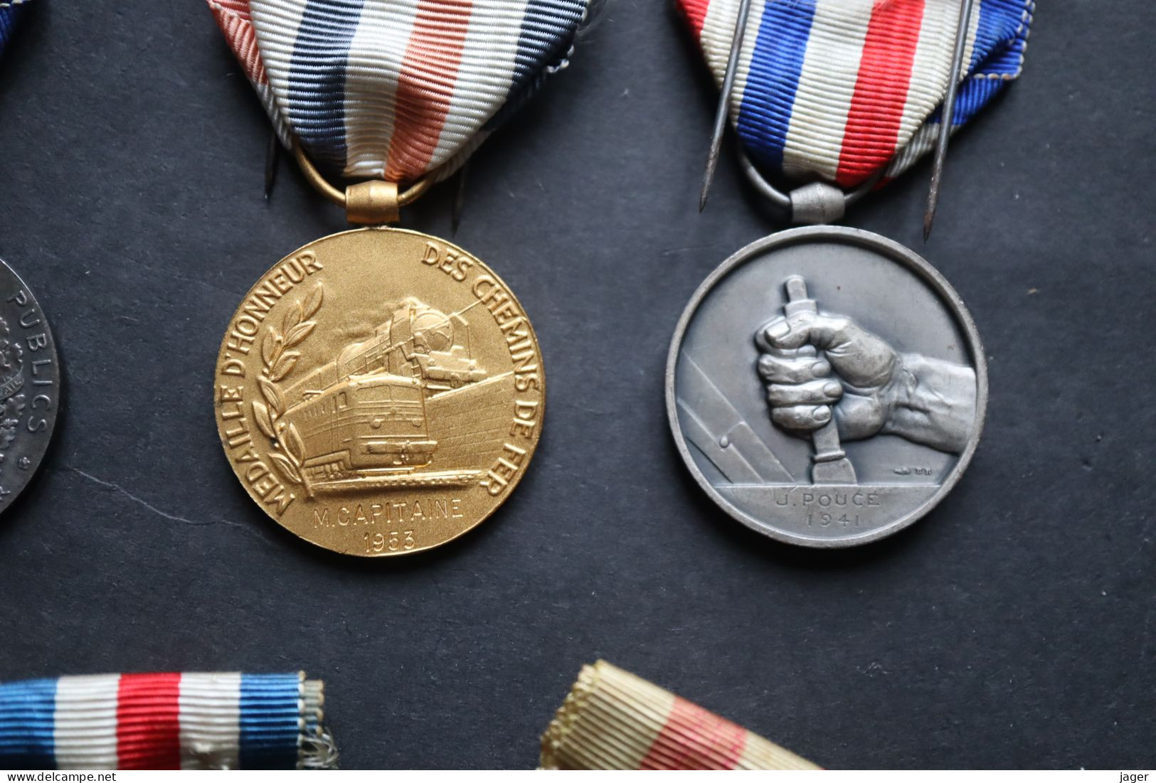 lot 7 Médailles  France  médailles d'honneur des chemins de fer  1923 à 1979  argent