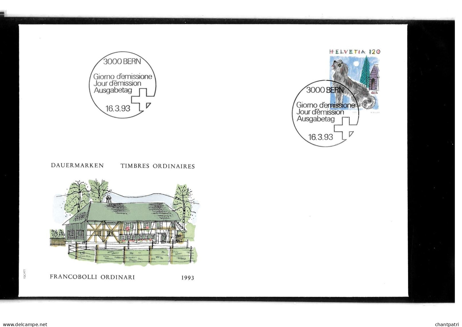 3000 Bern - Jour D'émission - Timbres Ordinaires -16 03 1993 - Beli FDC 036 - Storia Postale