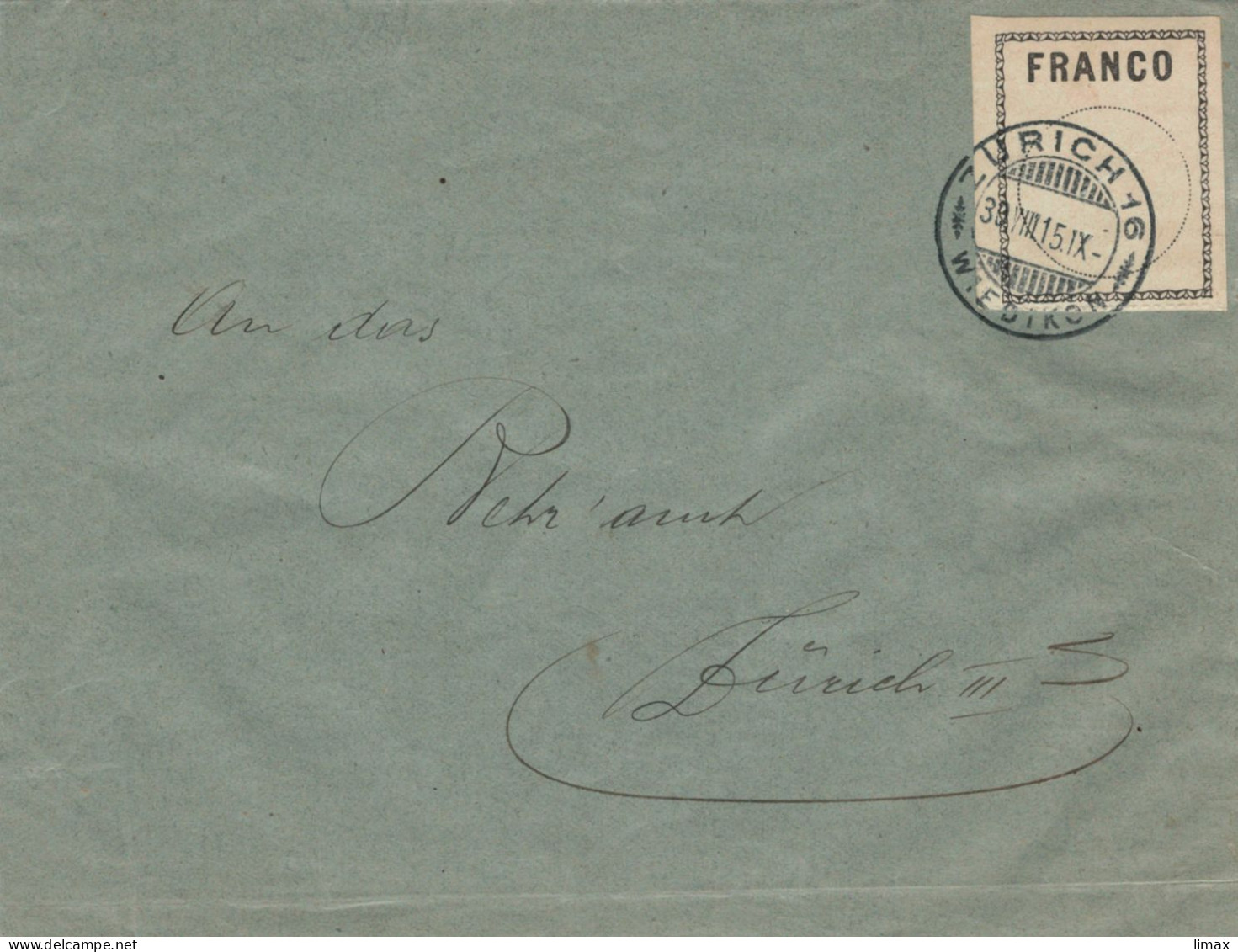 Zürich Wiedikon 1915 - Franco-Label - Franchise