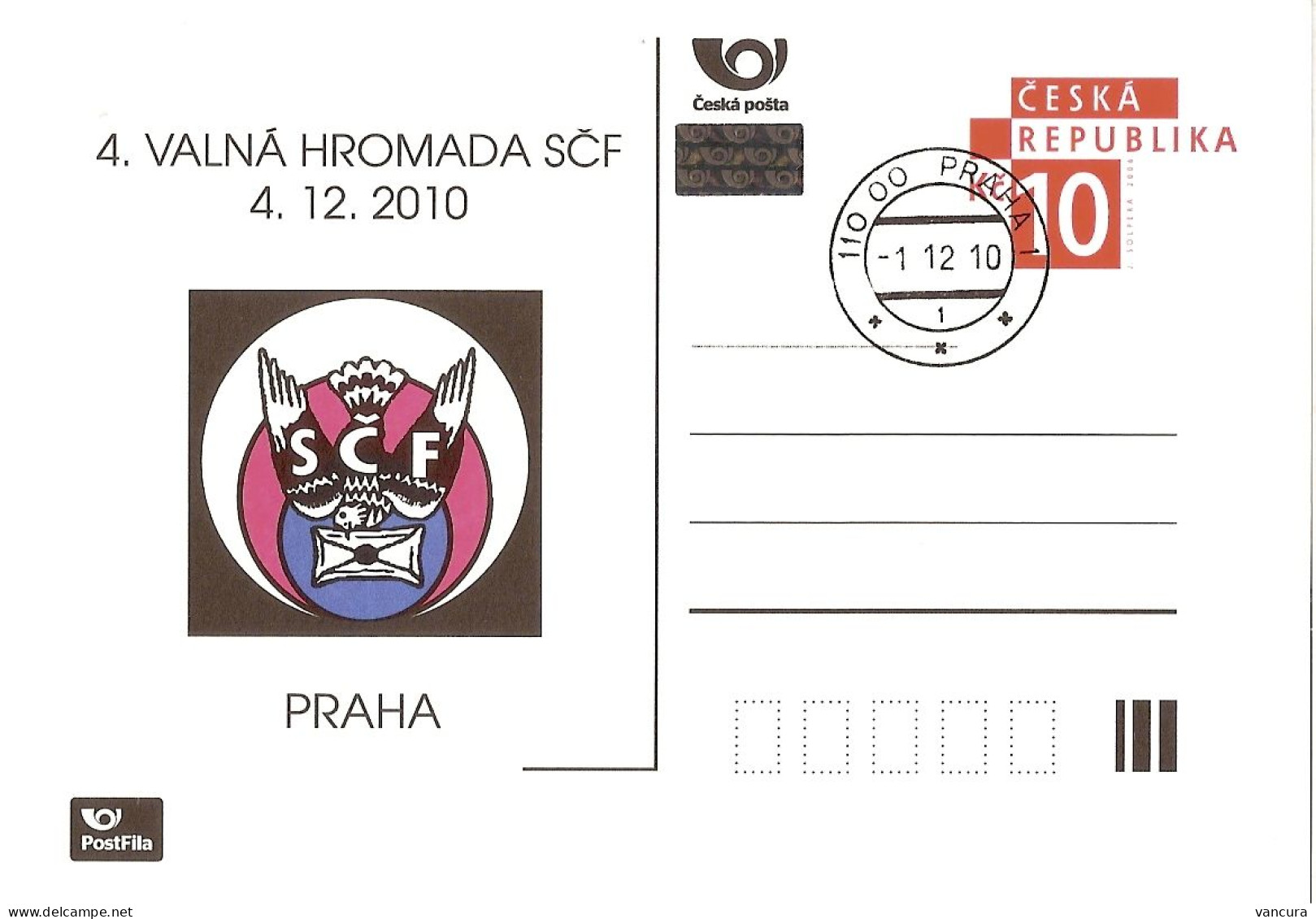 CDV A 180 Czech Republic Valna Hromada SCF - Gathering Of The Czech Philatelic Union 2010 - Cartes Postales