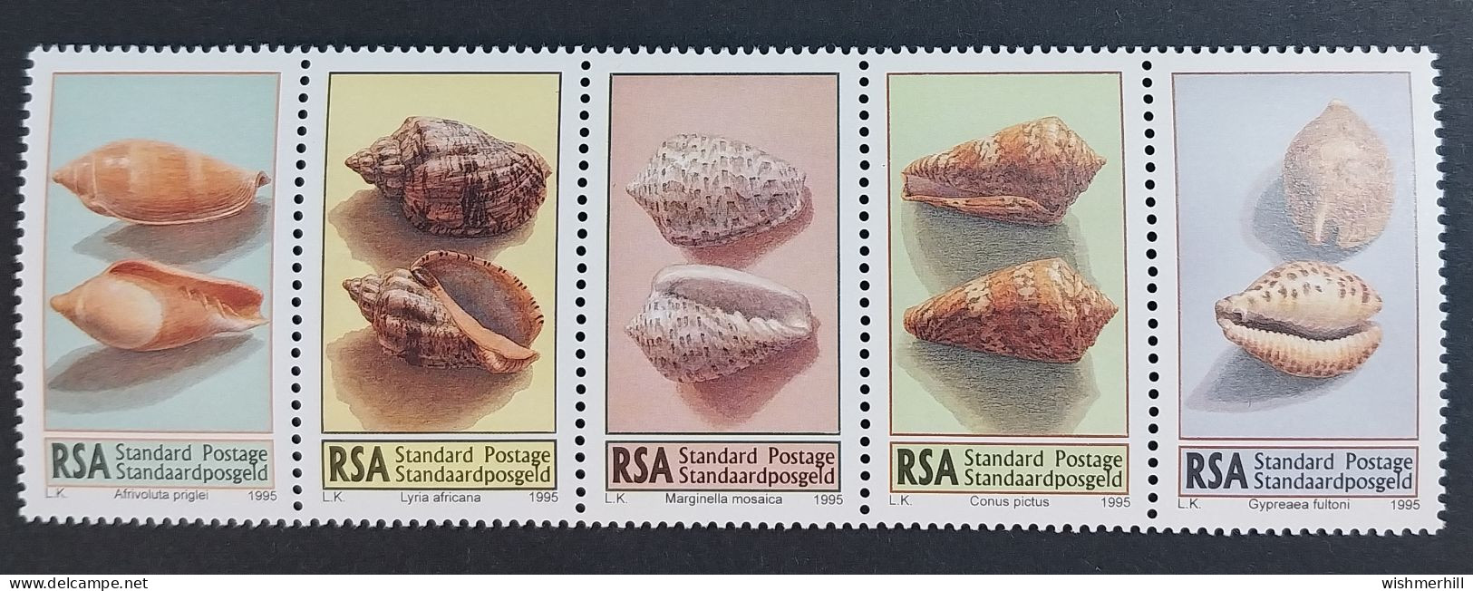 Coquillages Shells // Série Complète Se-tenant Neuve ** MNH ; Afrique Du Sud YT 891/895 (1995) Cote 3.75 € - Unused Stamps