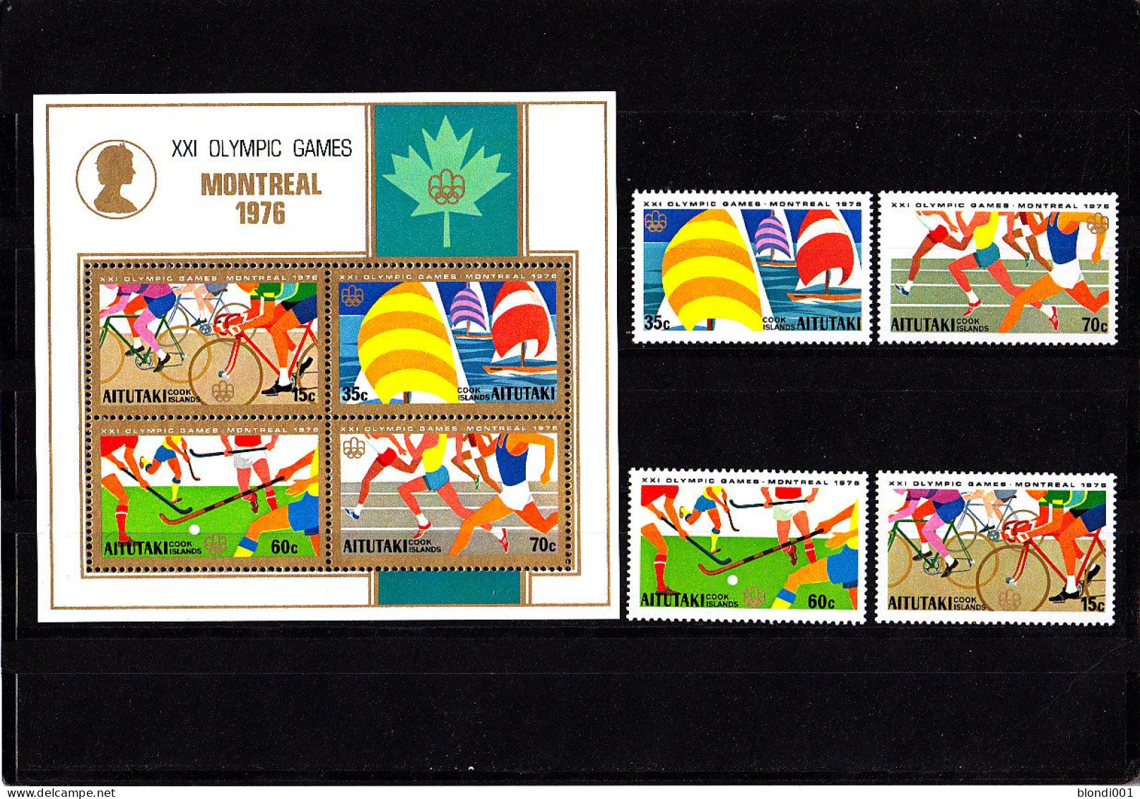Olympics 1976 - Cycling - AITUTAKI - S/S+Set MNH - Summer 1976: Montreal
