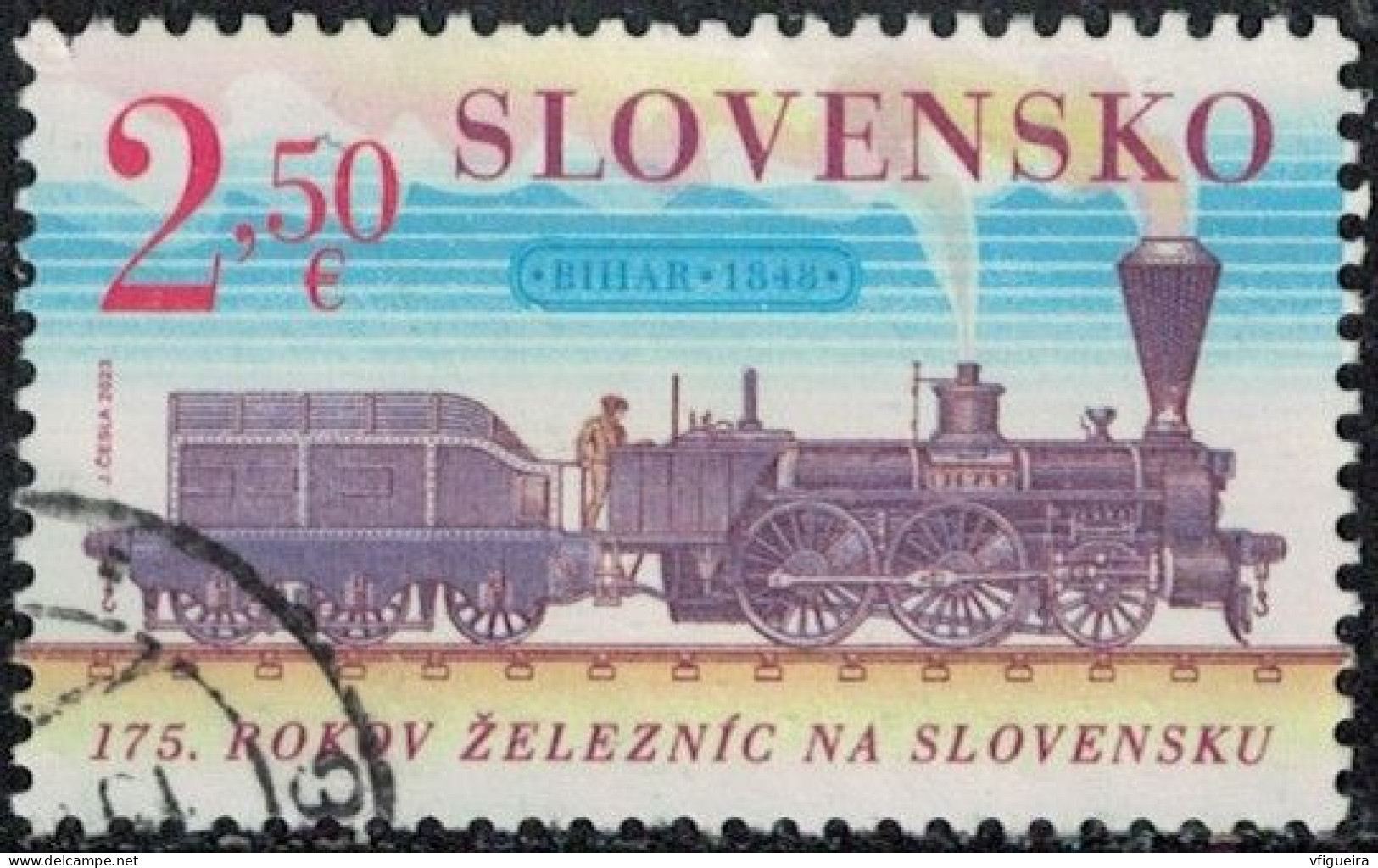 Slovaquie 2023 Oblitéré Used Railways 175 Ans Chemins De Fer Train Y&T SK 885 SU - Usados