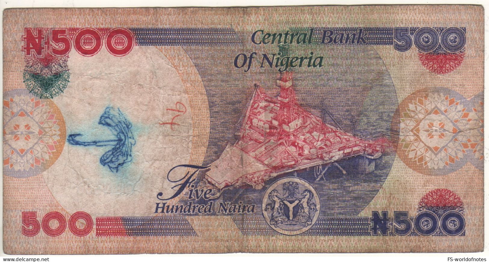 NIGERIA   500 Naira P30a   Date 2002  Dr. Nnamdi Azikiwe + Oil-rig At Back - Nigeria