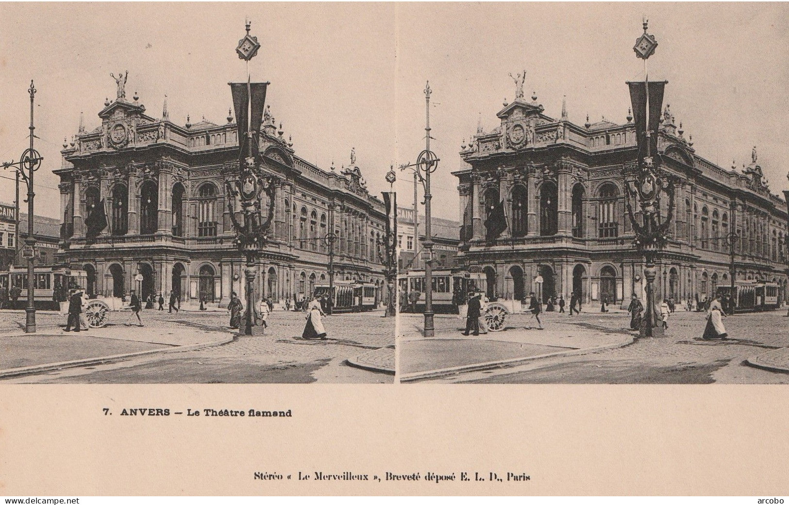 Anvers Le Theatre Flamand - Cartes Stéréoscopiques