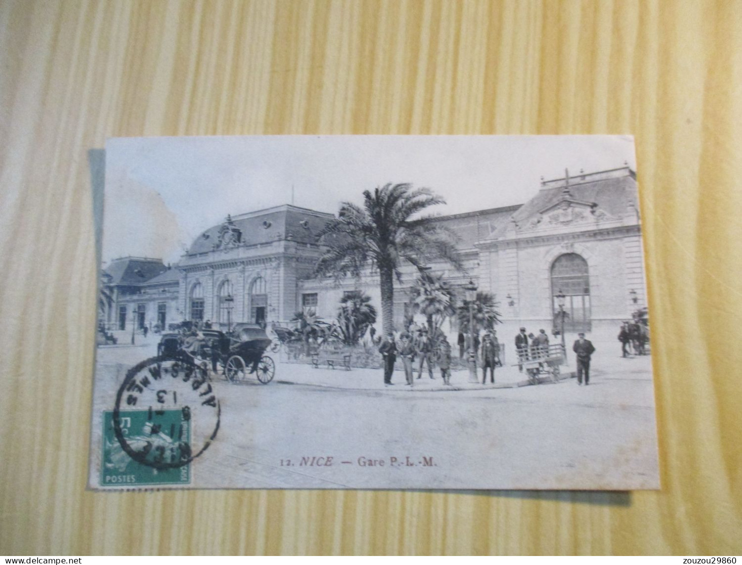 CPA Nice (06).Gare P.L.M. - Carte Animée, Oblitérée Le 06/01/1913. - Transport (rail) - Station