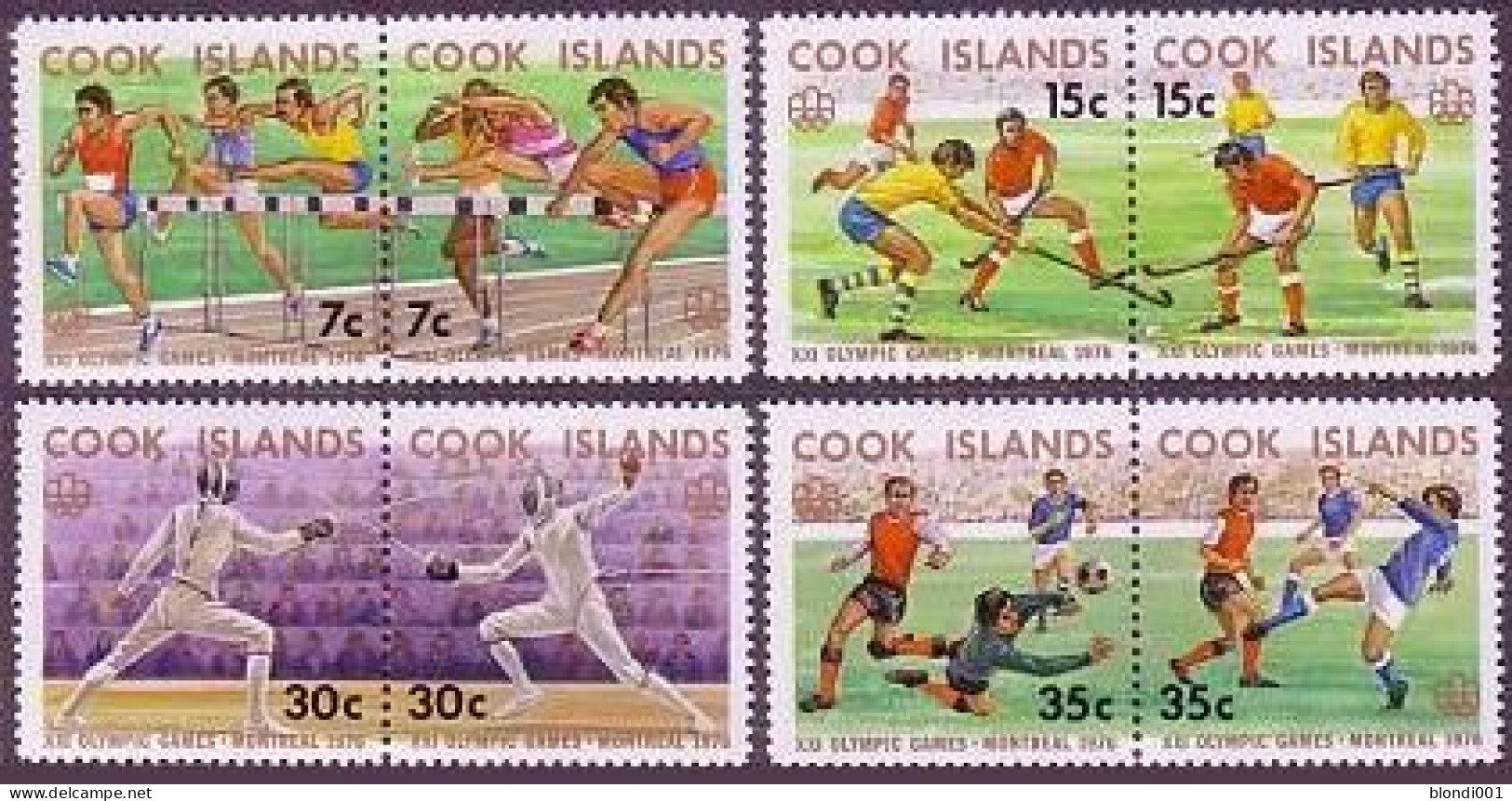 Olympics 1976 - Fencing - COOK ISLANDS - 4 Pairs MNH - Verano 1976: Montréal