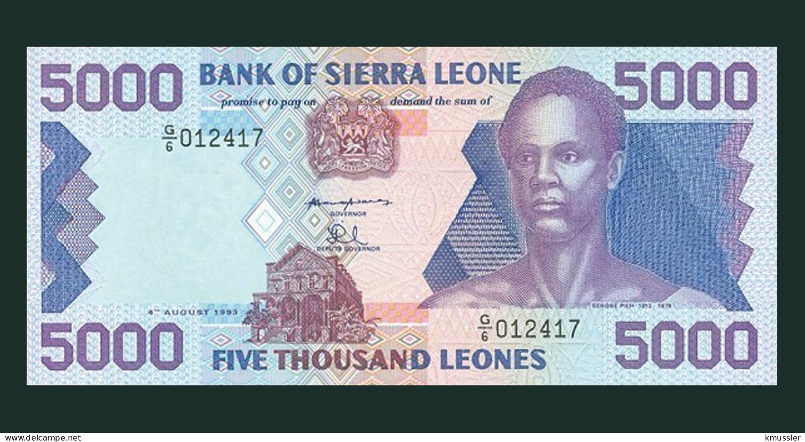 # # # Banknote Aus Sierra Leone 5.000 Leones 1997 UNC (P-25) # # # - Sierra Leone