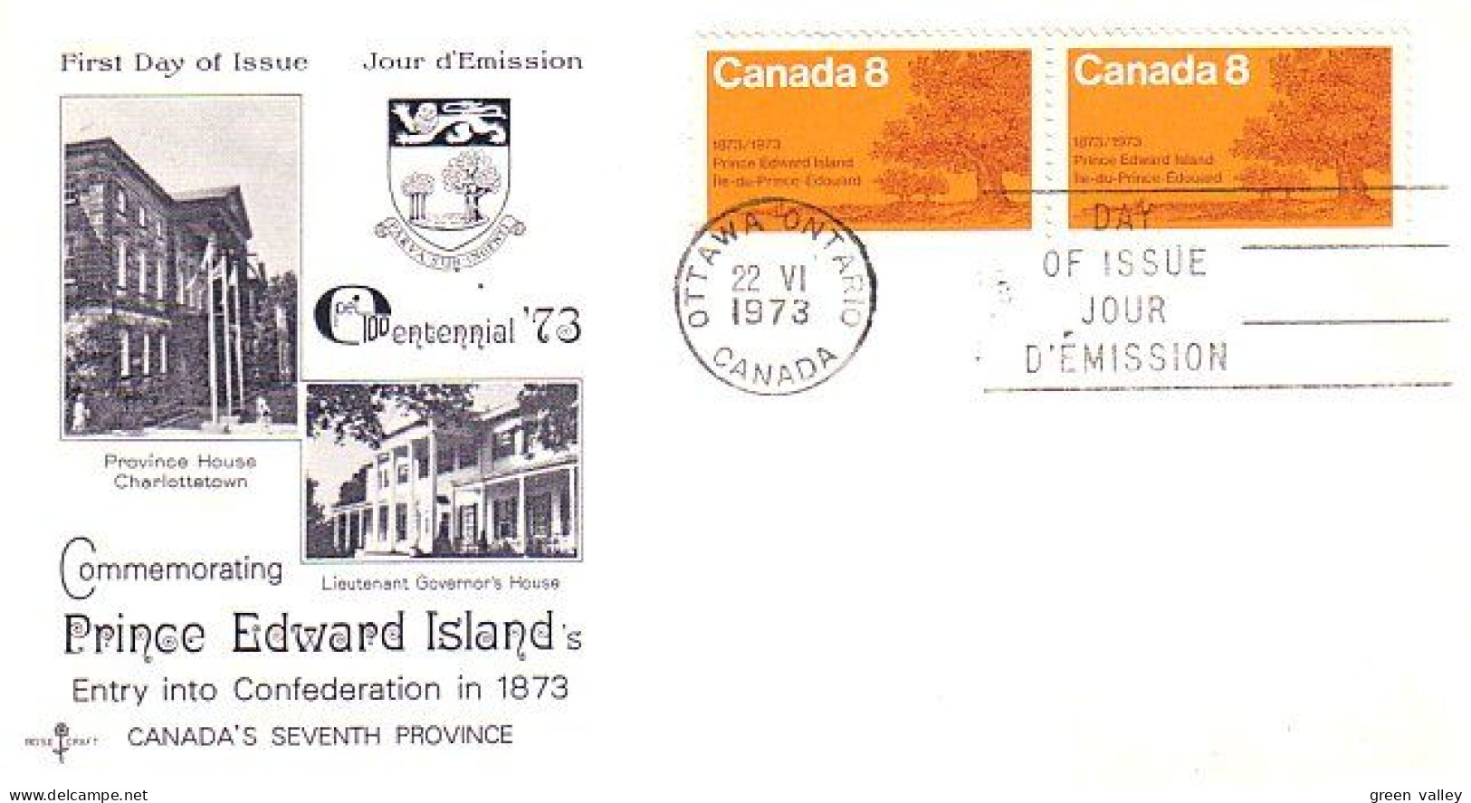Canada Prince Edward Island Ile Du Prince Edouard Paire FDC ( A70 945) - 1971-1980