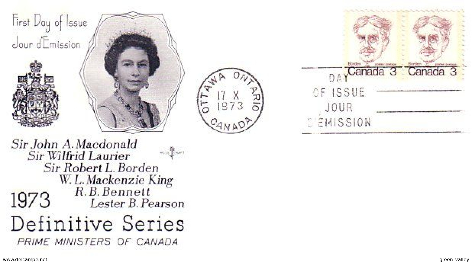 Canada Sir Robert L. Borden Pair FDC ( A70 963) - 1971-1980