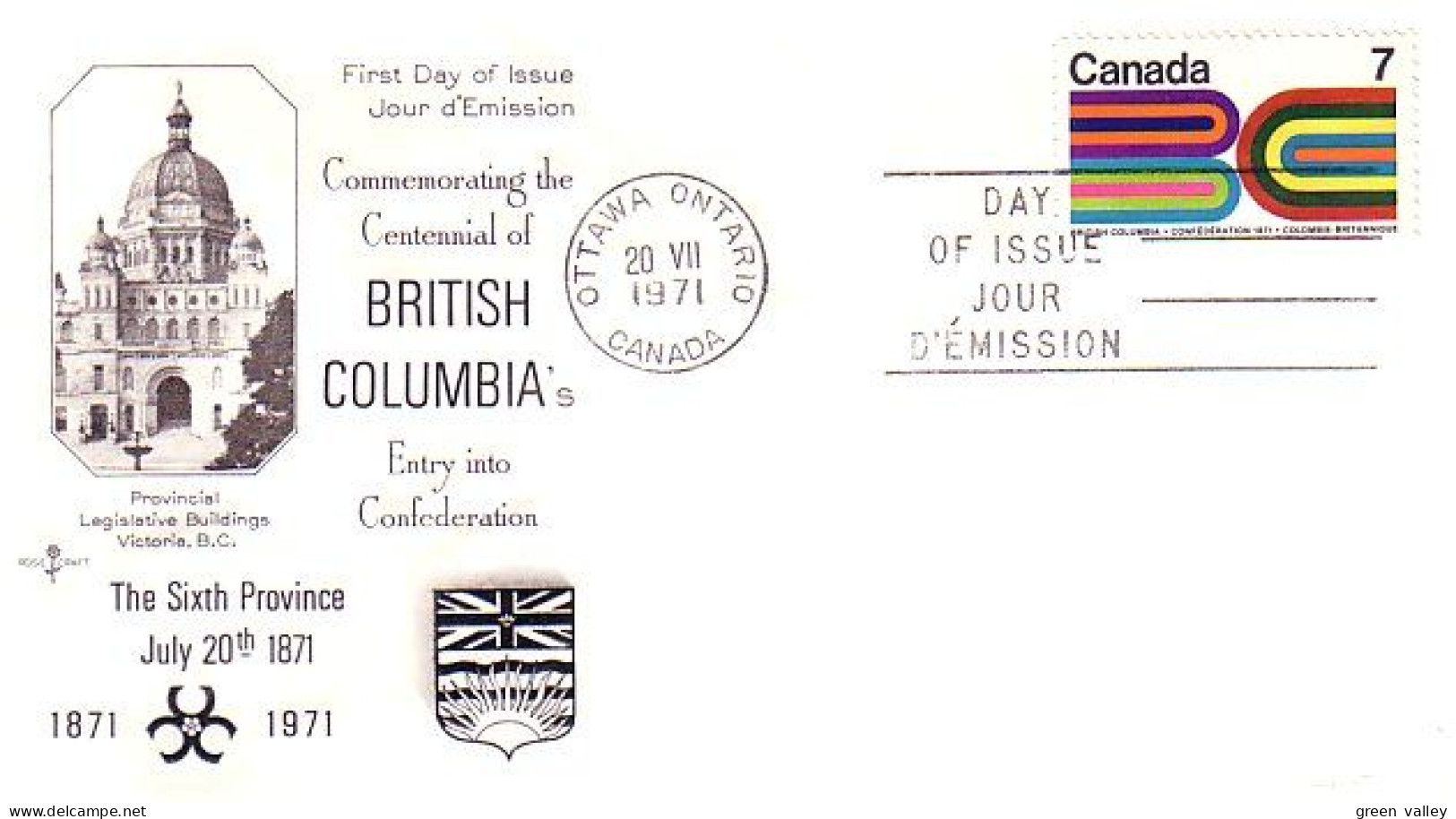 Canada British Columbia Colombie Britannique FDC ( A70 913) - 1971-1980