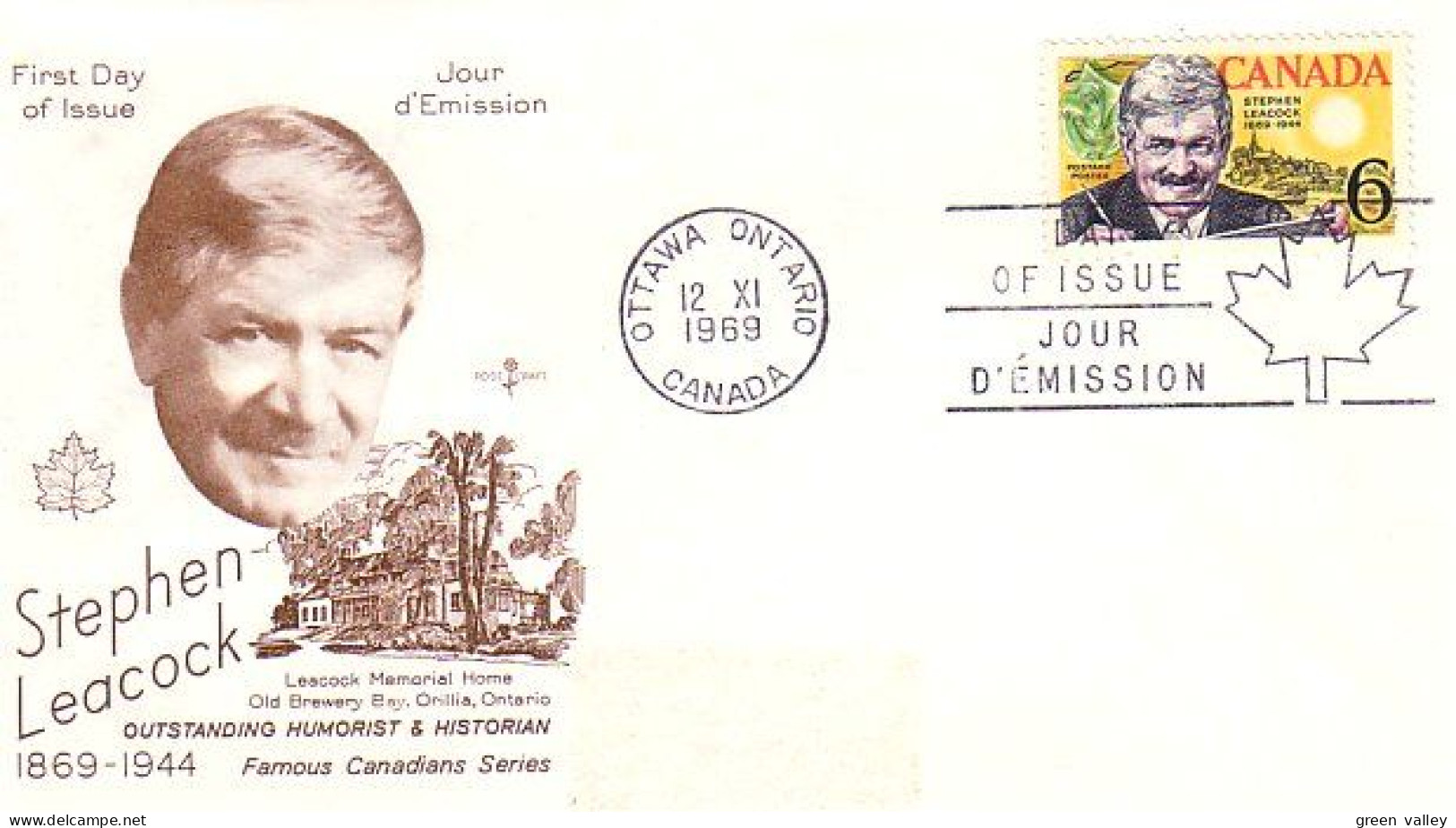 Canada Stephen Leacock FDC ( A70 887) - 1961-1970