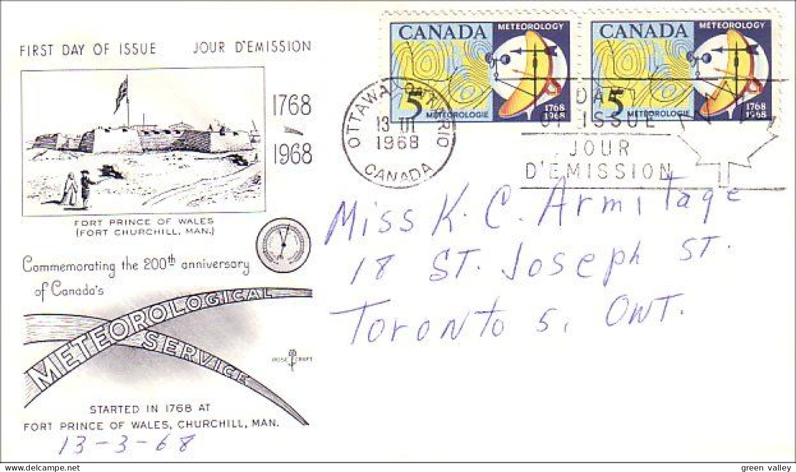 Canada Meteorology Météorologie Paire FDC ( A70 804) - Clima & Meteorología