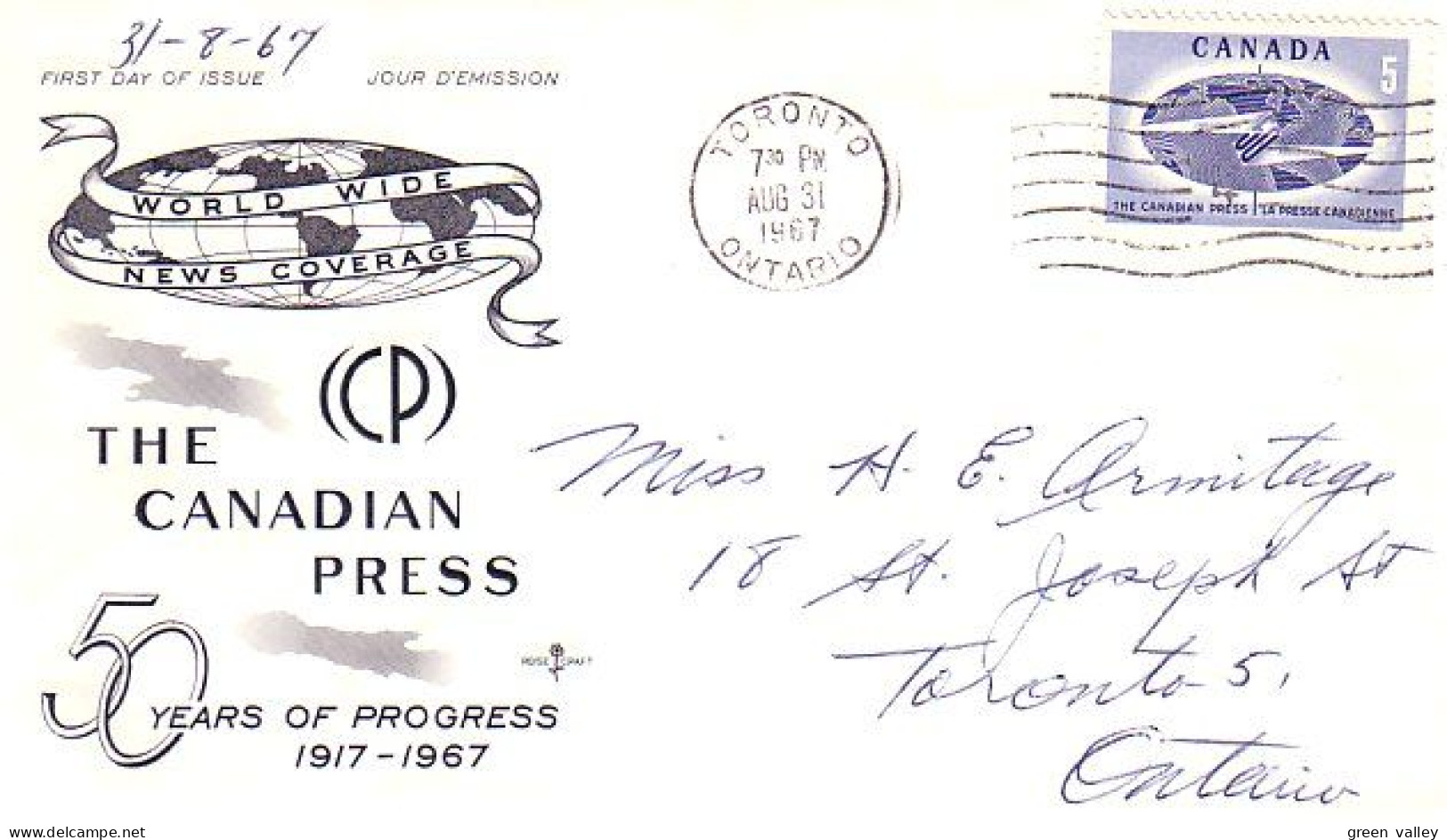 Canada Canadian Press Presse Canadienne Journal Newspaper FDC ( A70 794) - 1961-1970