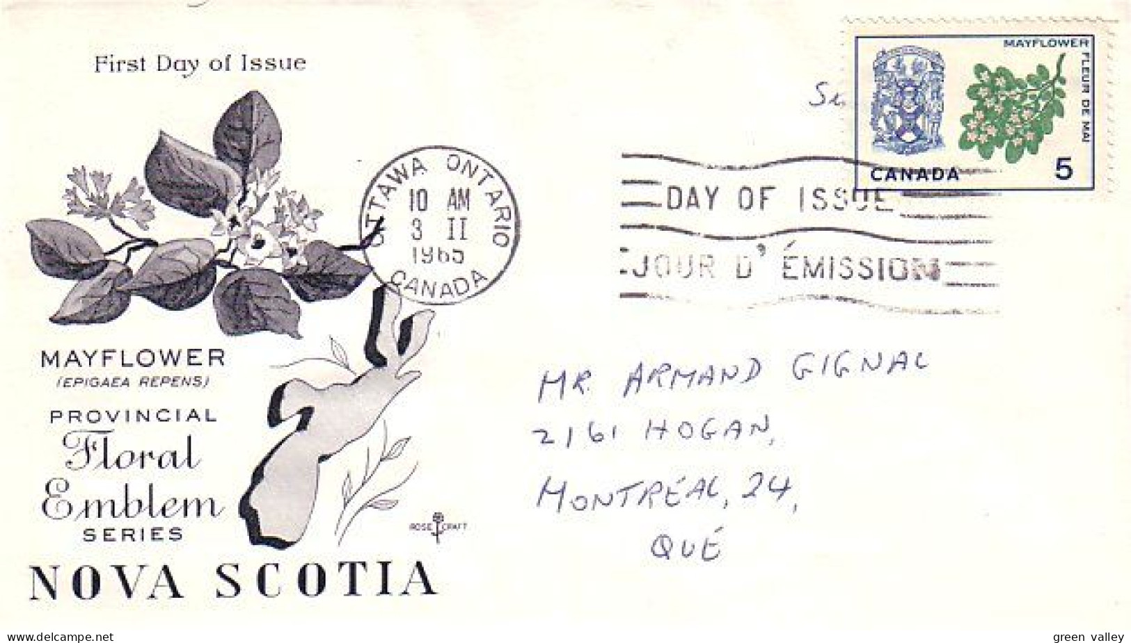 Canada Mayflower Fleur De Mai FDC ( A70 604) - 1961-1970