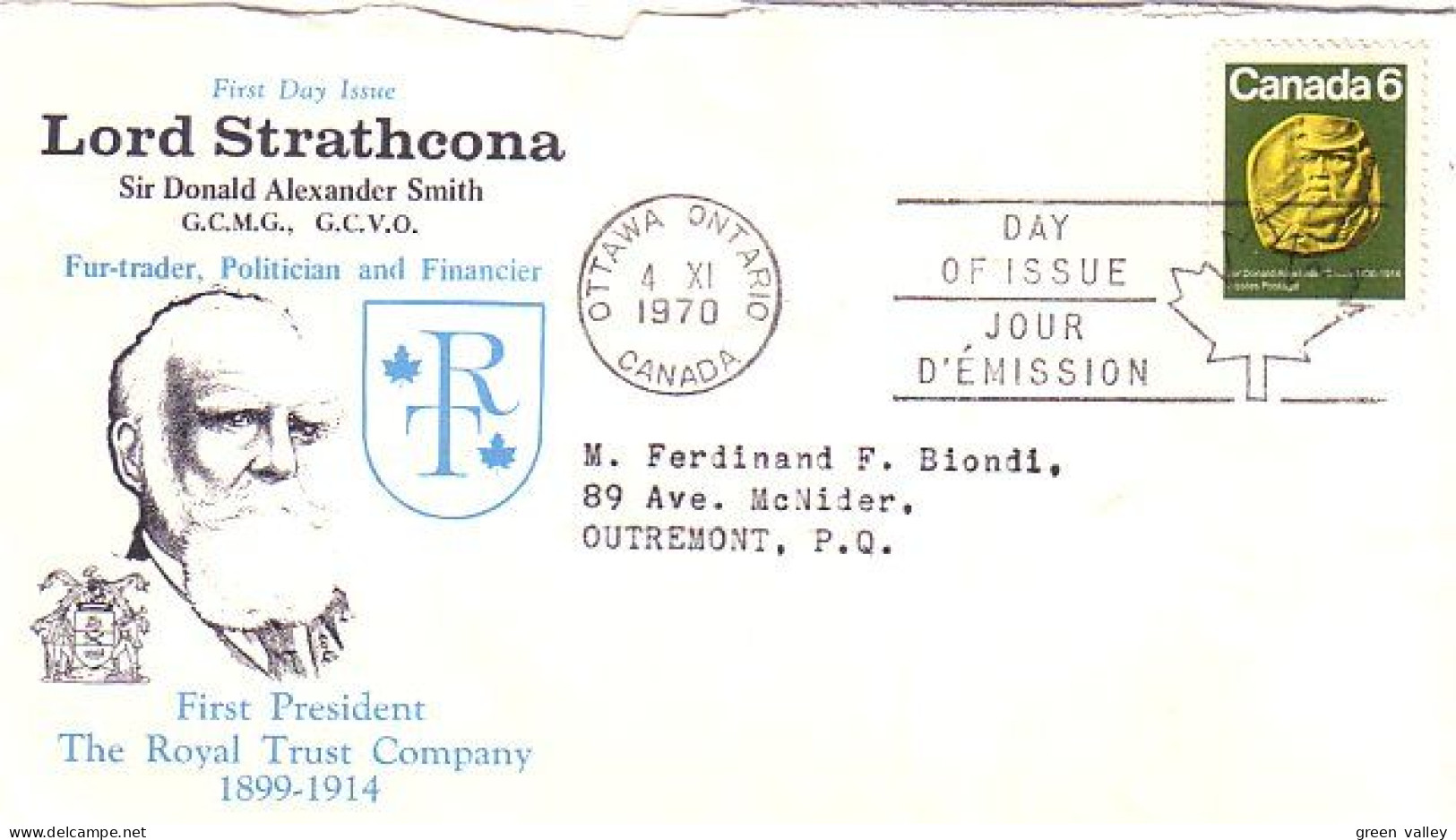 Canada Lord Strathcona Royal Trust FDC ( A70 719) - Monete