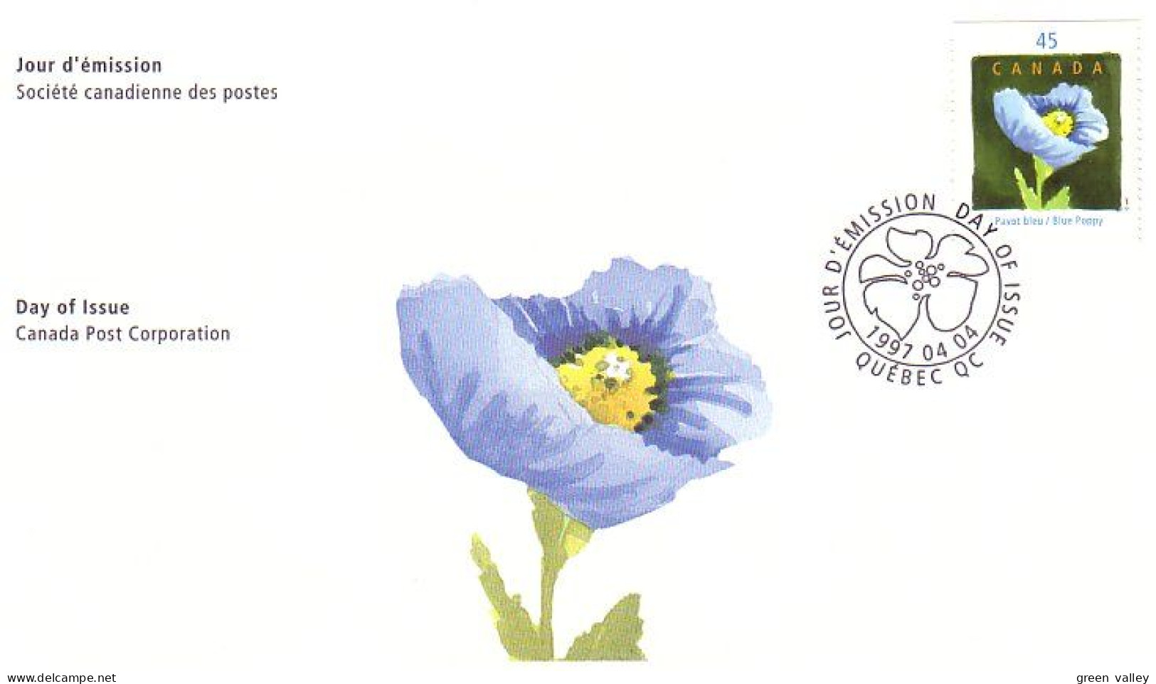 Canada Pavot Bleu Blue Poppy FDC ( A70 469a) - 1991-2000