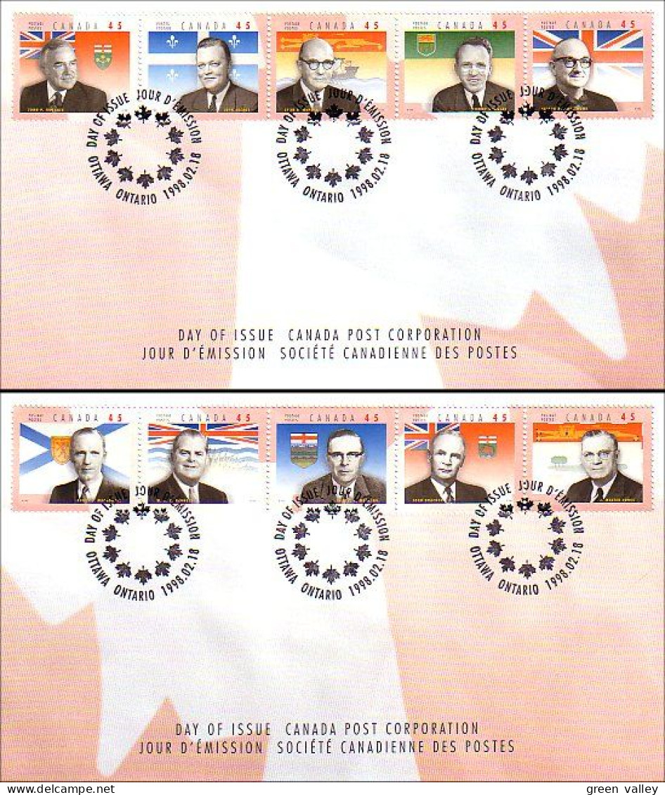 Canada Premiers Ministres Prime Ministers 2 FDCs ( A70 388) - 1991-2000