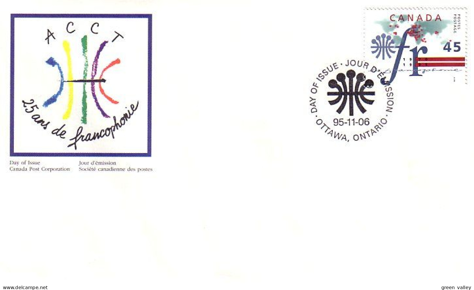 Canada 25 Ans De Francophonie FDC ( A70 383a) - 1991-2000