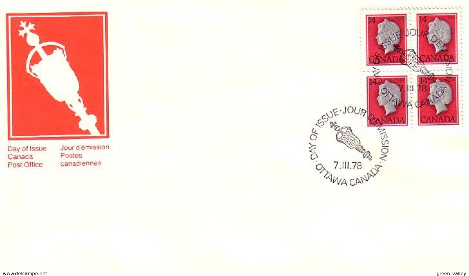 Canada Queen 14c Blk/4 FDC ( A70 340) - 1971-1980