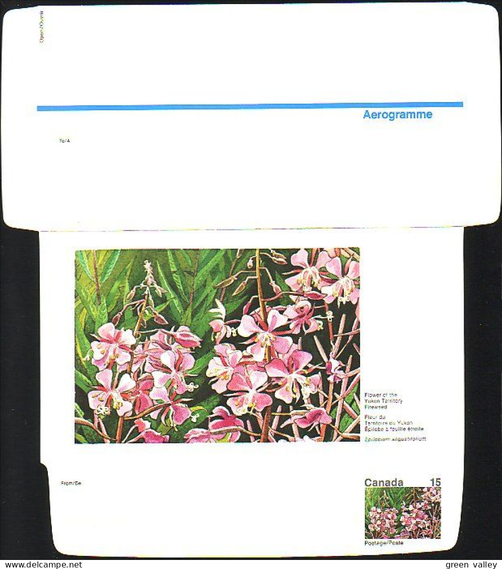 Canada Floral Domestogramme 15c Fireweed Epilobe ( A70 233b) - 1953-.... Règne D'Elizabeth II