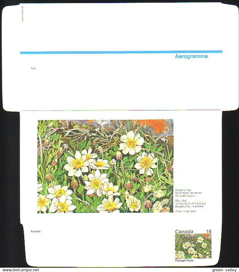 Canada Floral Domestogramme 15c Mountain Avens Dryade ( A70 220b) - 1953-.... Règne D'Elizabeth II
