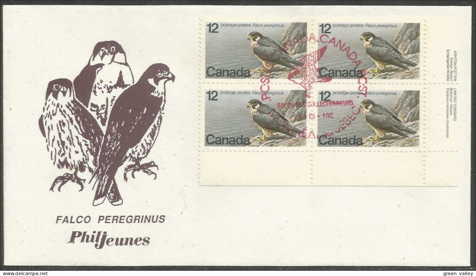 Canada Faucon Pelerin Peregrine Falcon Bloc/4 ( A70 105e) - Esposizioni Filateliche