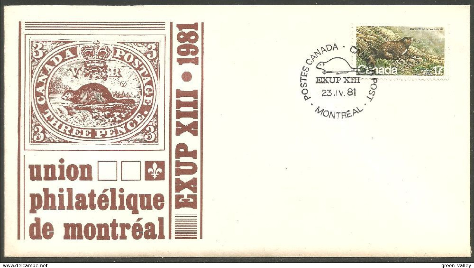 Canada Marmotte EXUP XIII 1981 Cover ( A70 107) - Esposizioni Filateliche