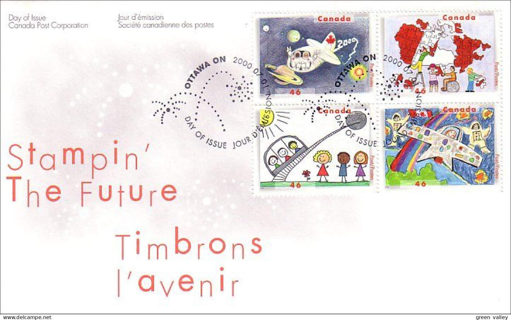 Canada Stampin' The Future Timbrons L'avenir Dessins D'enfants Children Drawings FDC ( A70 84) - 1991-2000