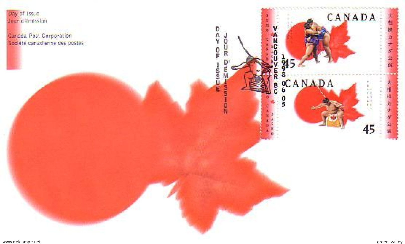 Canada Sumo 1998 Pair FDC ( A70 78) - Lucha