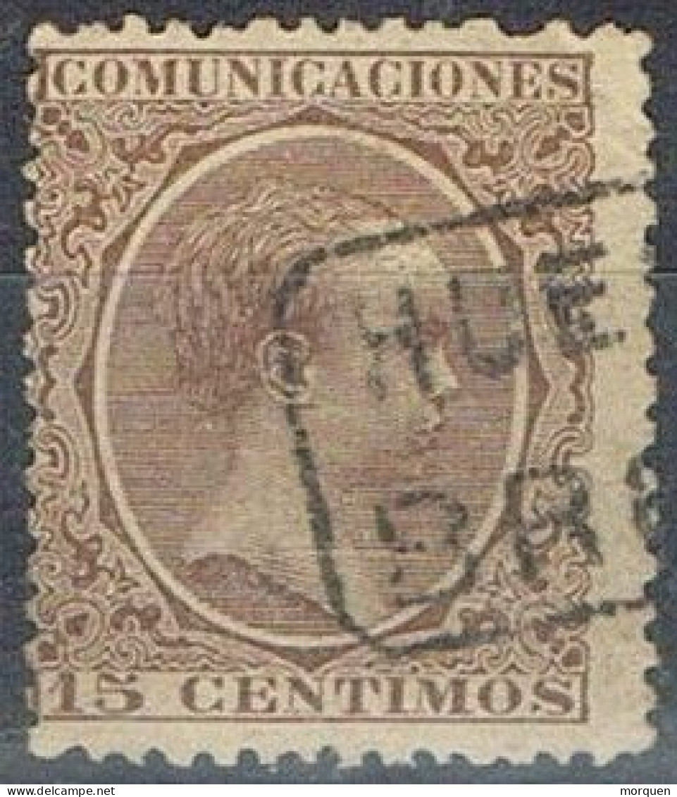 Sello 15 Cts Alfonso XIII Pelon, CARTERIA Oficial Tipo II De BROTO (Huesca) Num 219 º - Usados