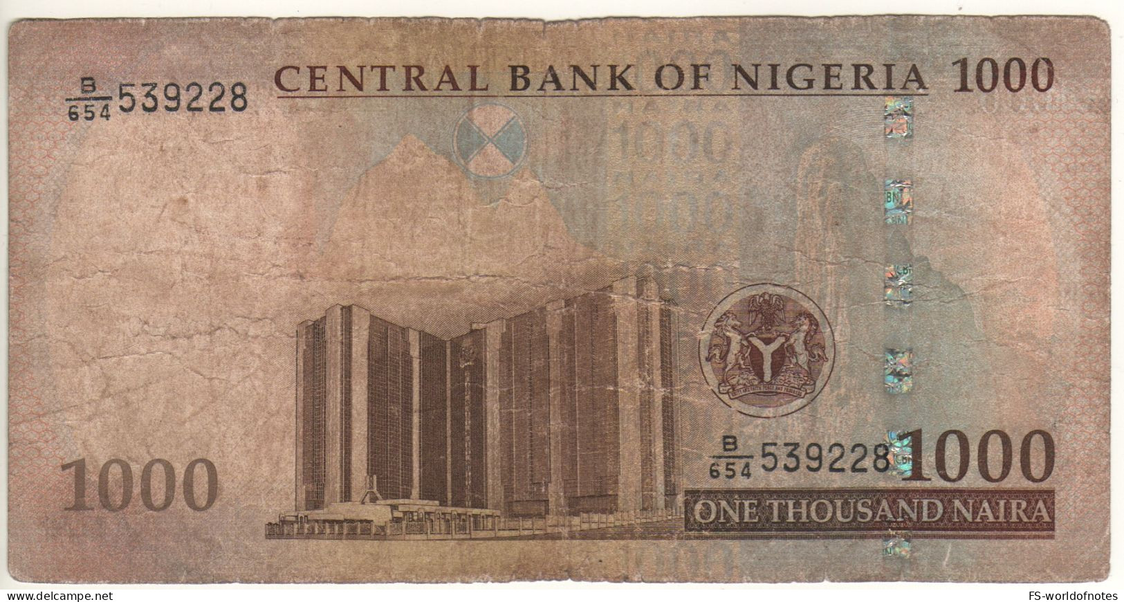 NIGERIA  1'000 Naira P36c   Dated 2007   "Alhaji Aliyu Mai-Bornu & Dr. Clement Isong+ Building Central Bank At Back " - Nigeria