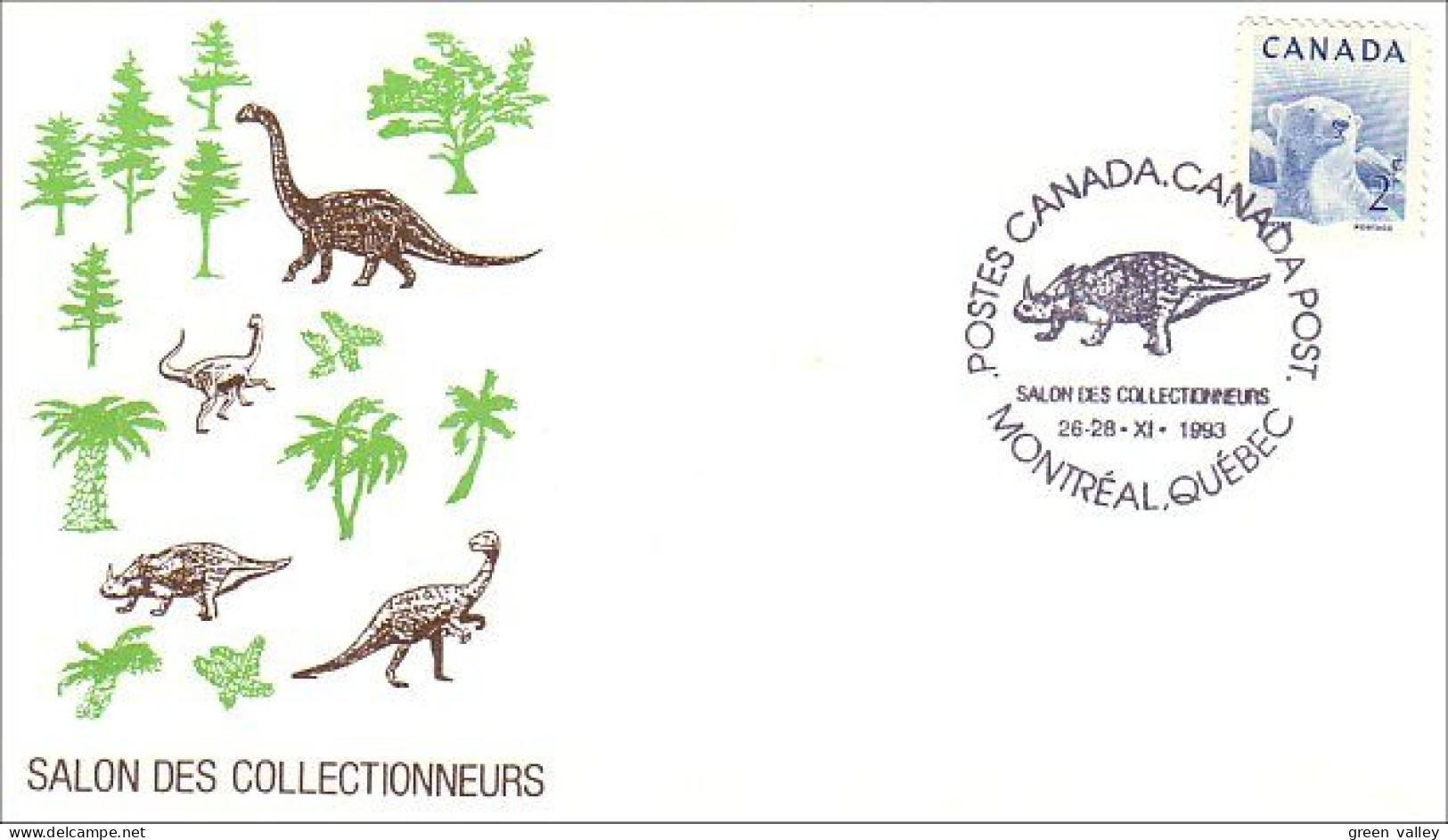 Canada Bear Dinosaurs FDC Cover ( A71 158a) - Enveloppes Commémoratives