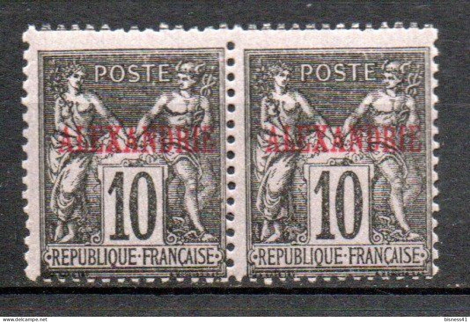 Col41 Colonies Alexandrie N° 8 Neuf XX MNH Luxe Paire Cote  340,00 € - Nuevos