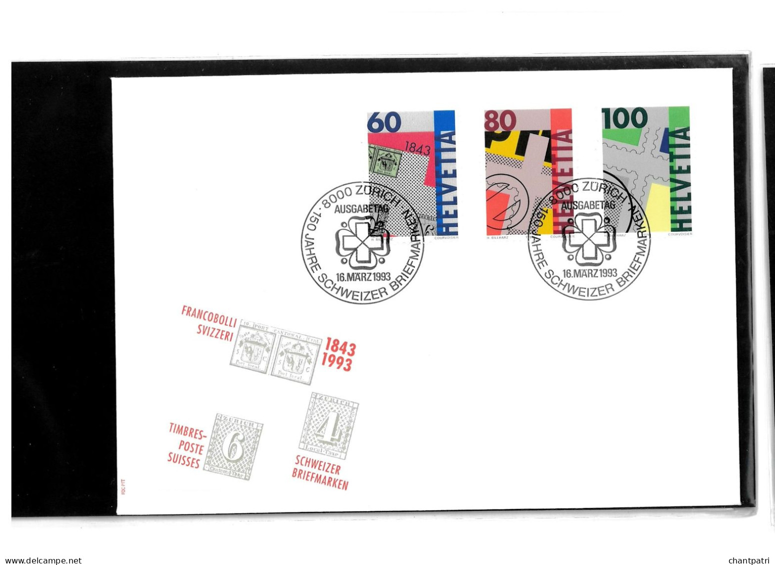 8000 Zurich - Timbres Poste Suisses - 16 03 1993 - Beli FDC 053 - Covers & Documents