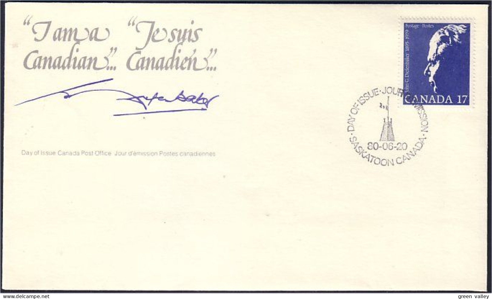 Canada Diefenbaker FDC Cover ( A72 307) - 1971-1980