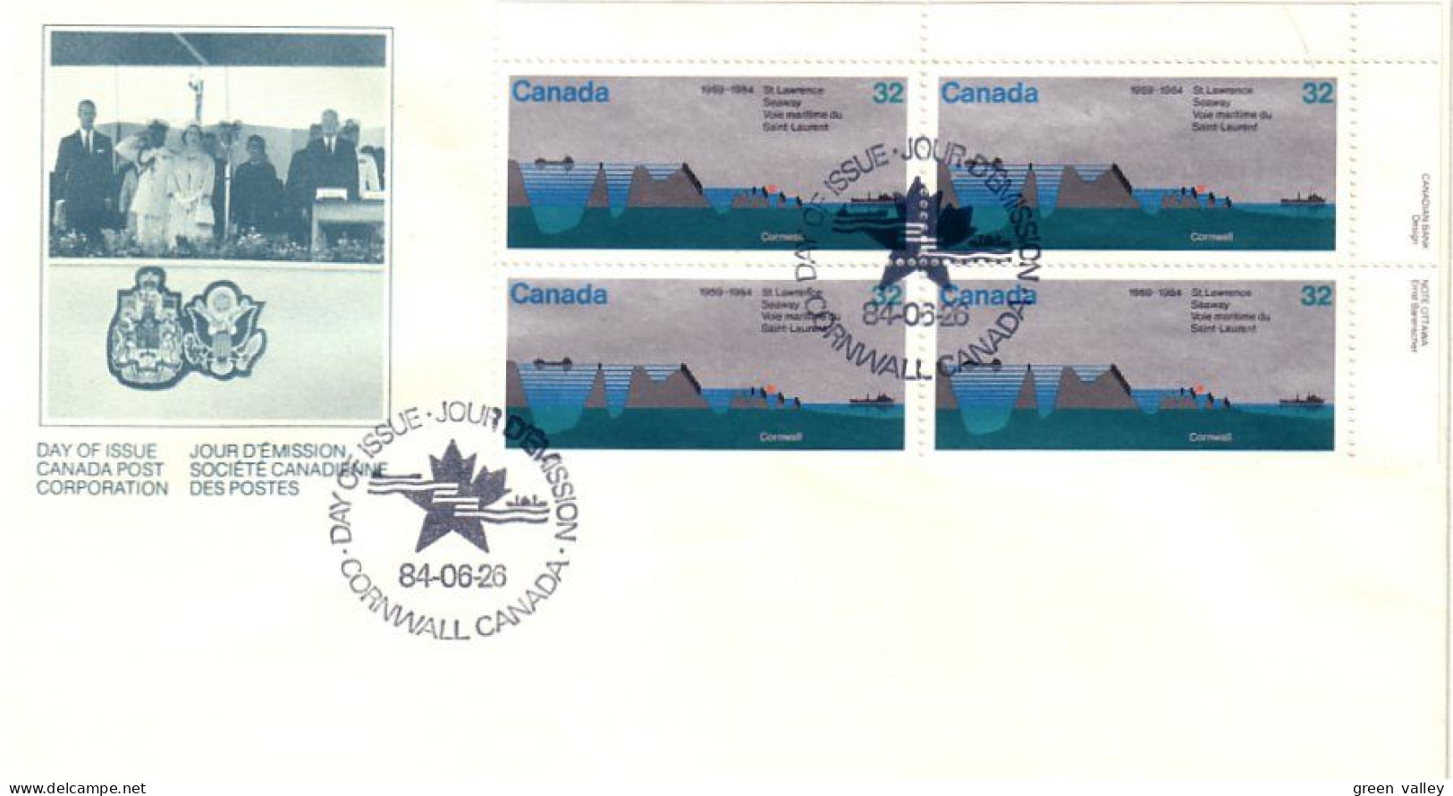 Canada St Lawrence Seaway Canal Du St Laurent Bloc/4 FDC Cover ( A72 210) - 1981-1990