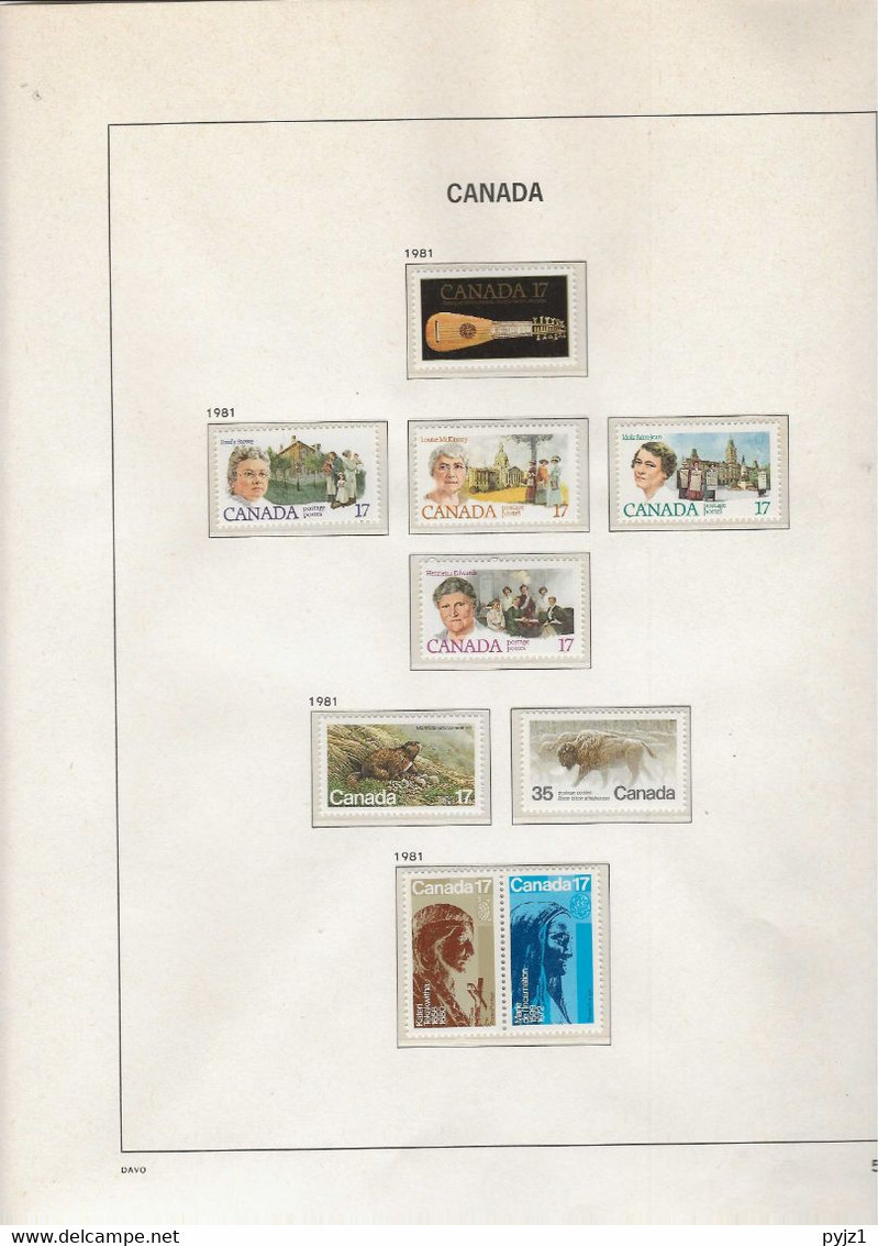 1981 MNH Canada Year Collection According To DAVO Album Postfris** - Annate Complete