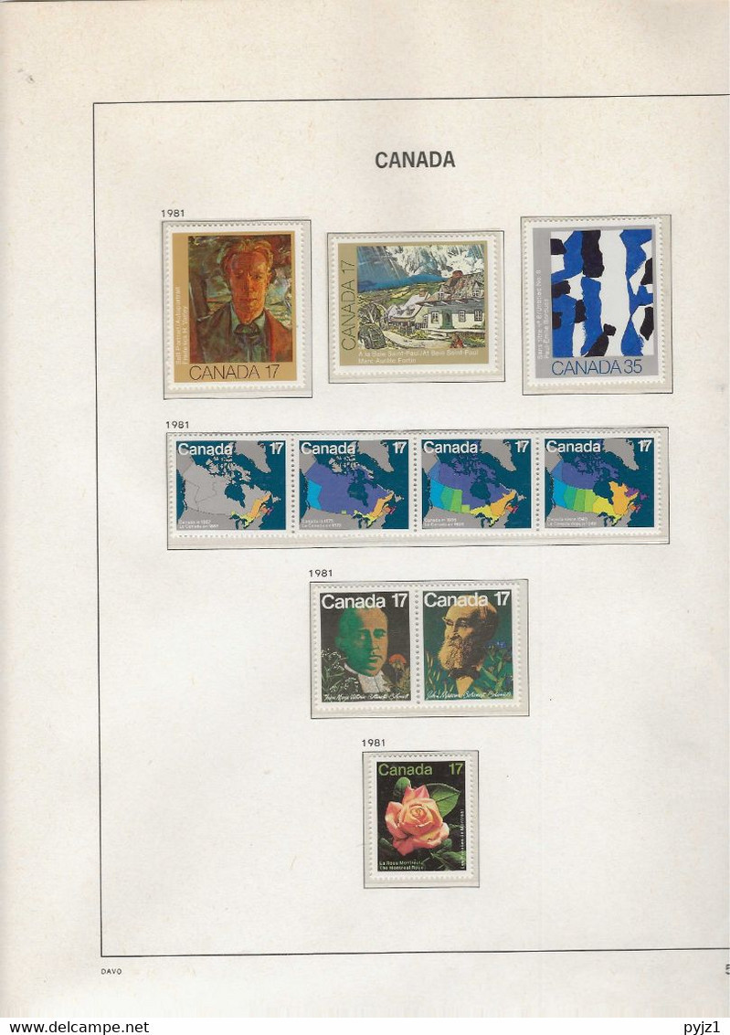 1981 MNH Canada Year Collection According To DAVO Album Postfris** - Vollständige Jahrgänge