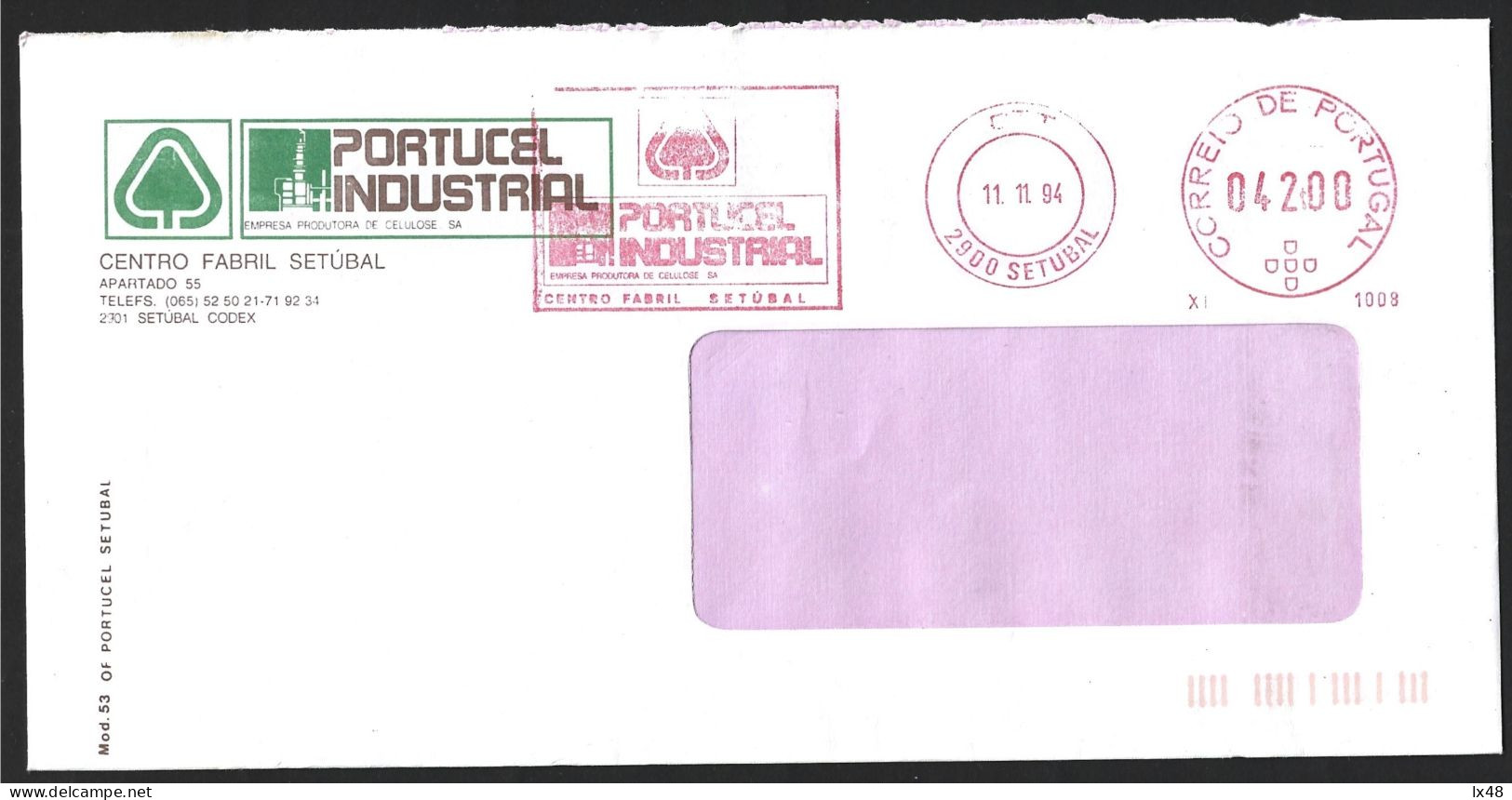 Carta Com Flâmula Celulose Da Portucel Industrial, Setúbal. Indústria De Celulose. Poluição. Pulp. Cellulose Industry. - Lettres & Documents