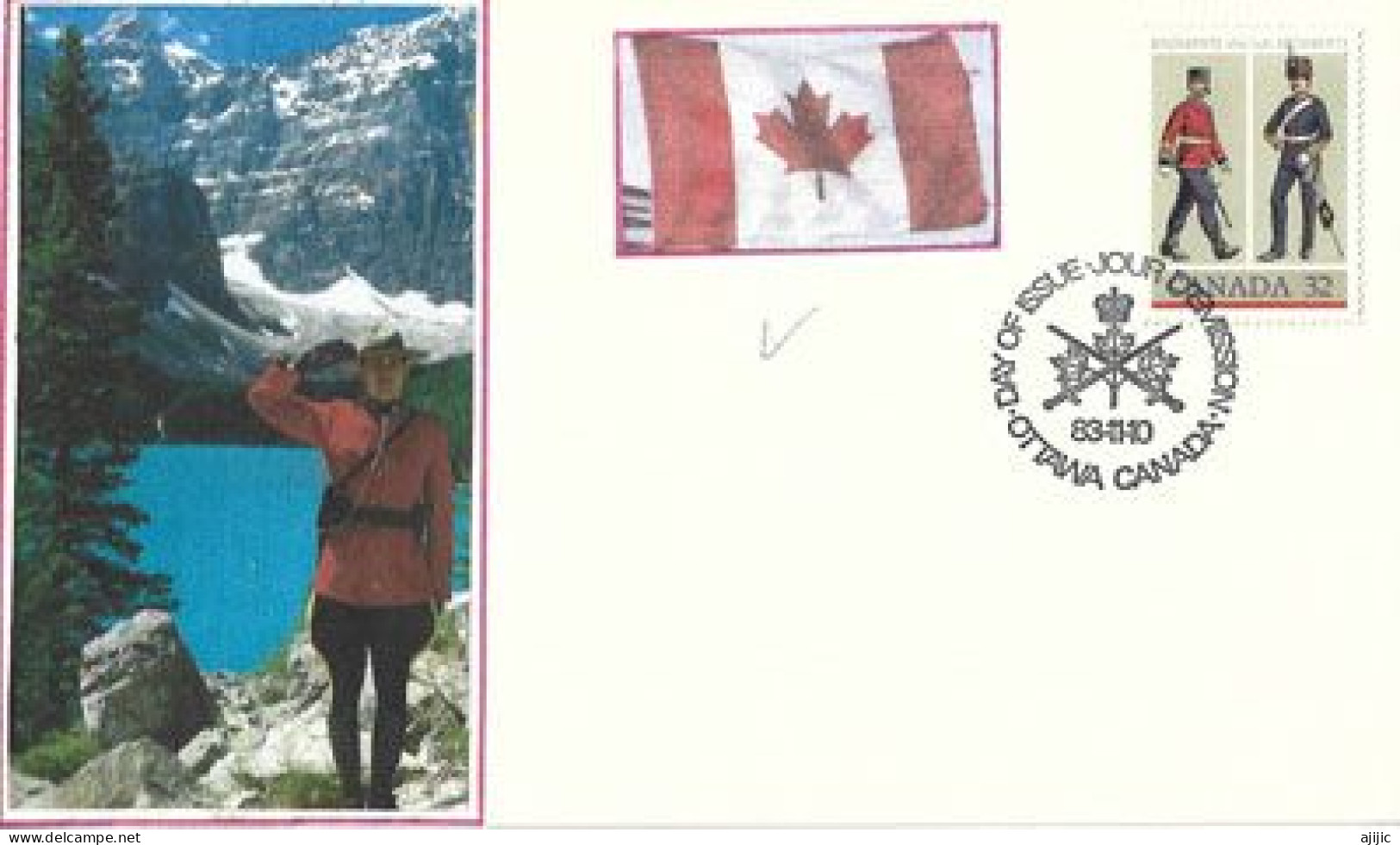 CANADIAN ARMED FORCES.  Regiments 1883.  Cover From Ottawa (postmark Badge Of The Canadian Army) - Storia Postale