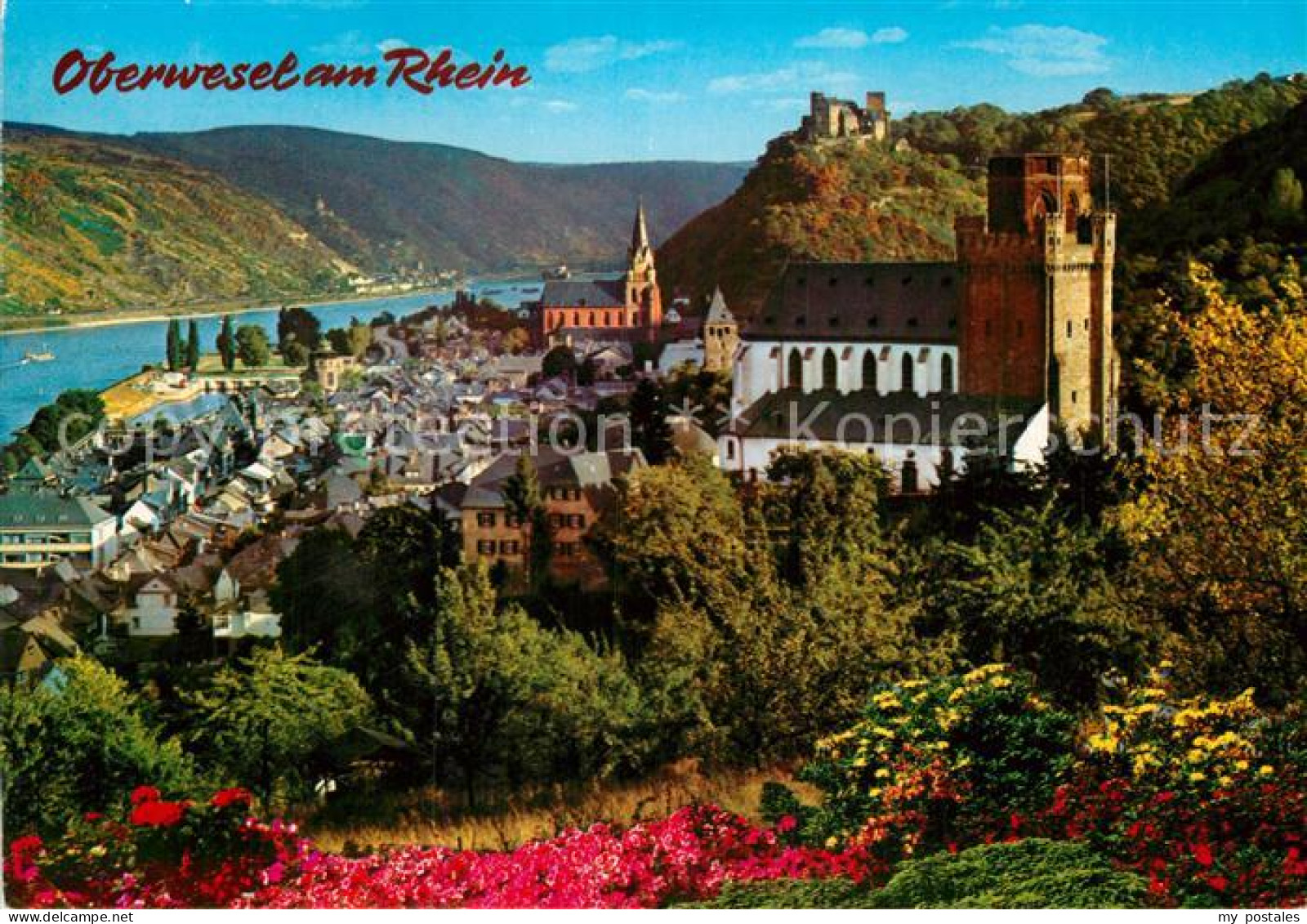 72936517 Oberwesel Rhein Panorama Mit Kirche Und Burg Oberwesel Am Rhein - Oberwesel