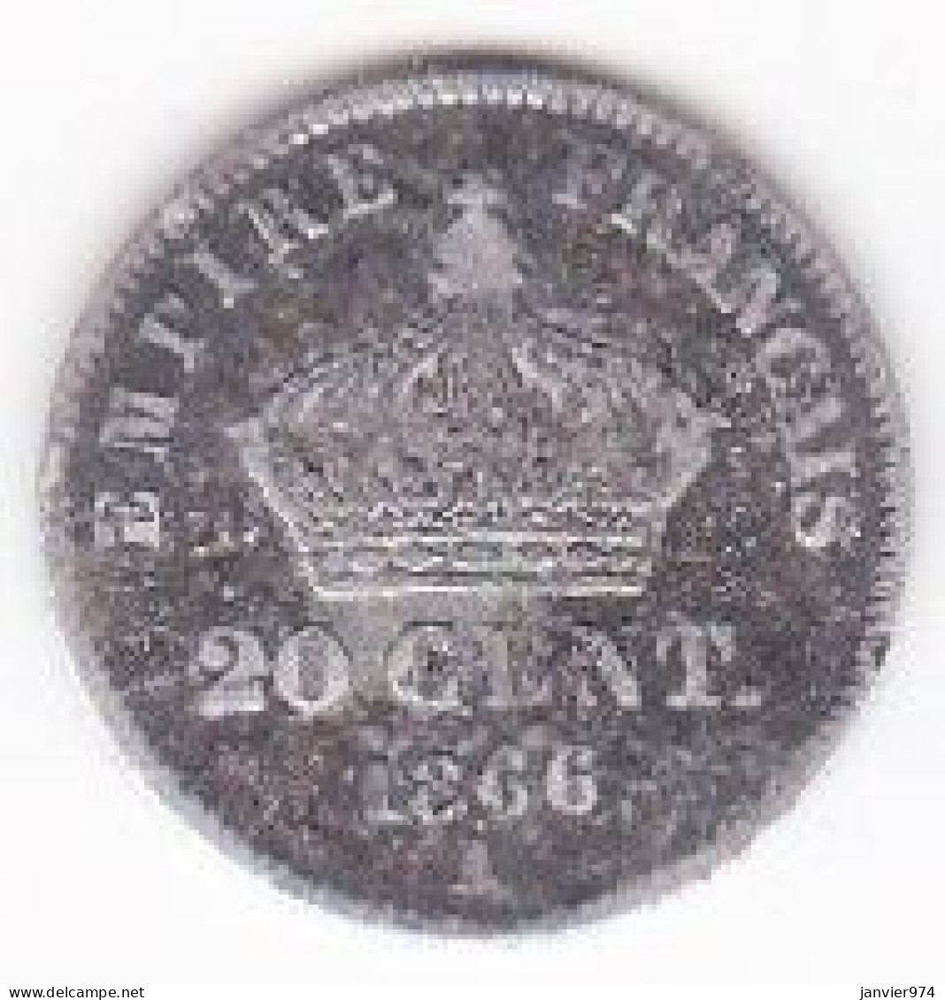 20 Centimes 1866 A Paris. Napoléon III, En Argent - 20 Centimes