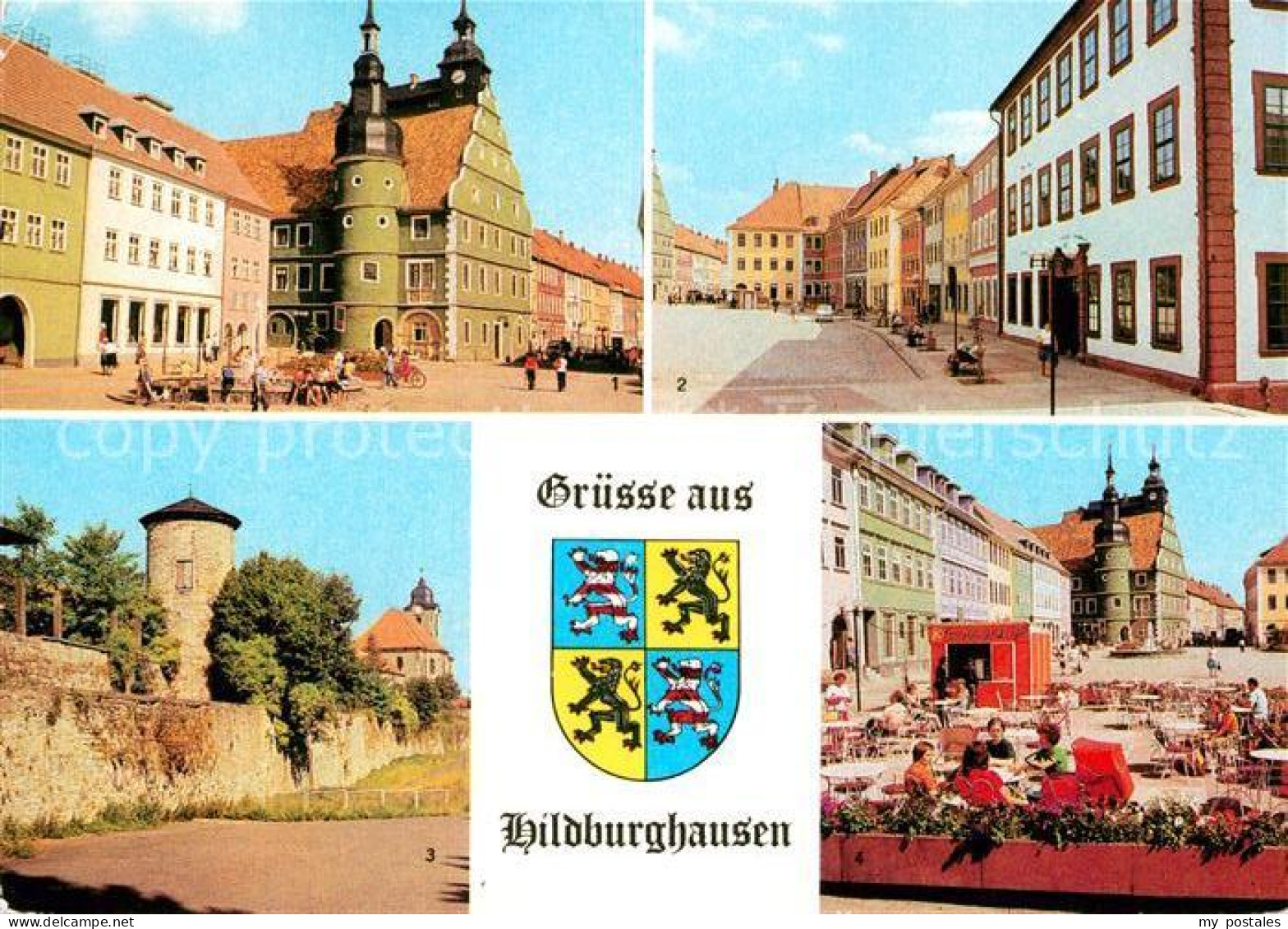 72935774 Hildburghausen Rathaus Marx Engels Platz Stadtmauer Boulevard Cafe Wapp - Hildburghausen