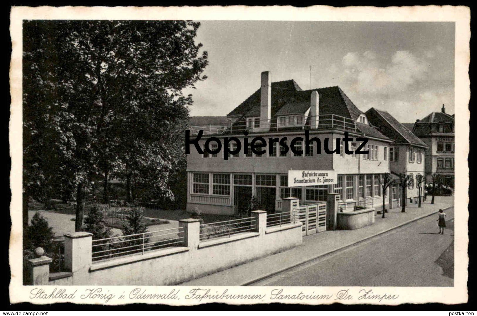 ALTE POSTKARTE STAHLBAD KÖNIG IM ODENWALD FAFNIRBRUNNEN SANATORIUM DR. ZIMPER Brunnen Bad Ansichtskarte Cpa Postcard AK - Bad Koenig