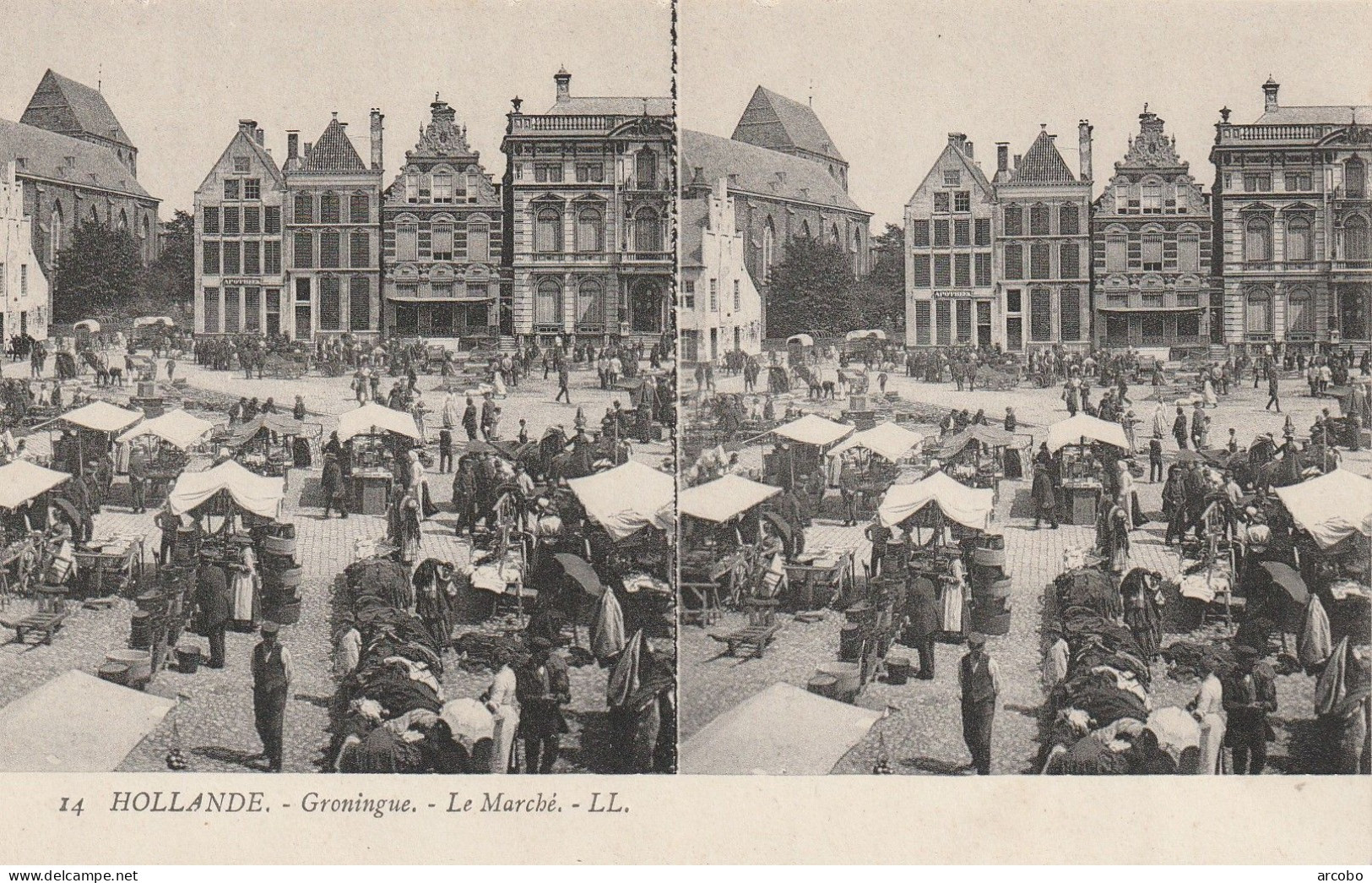 Groningen Le Marché - Stereoscope Cards