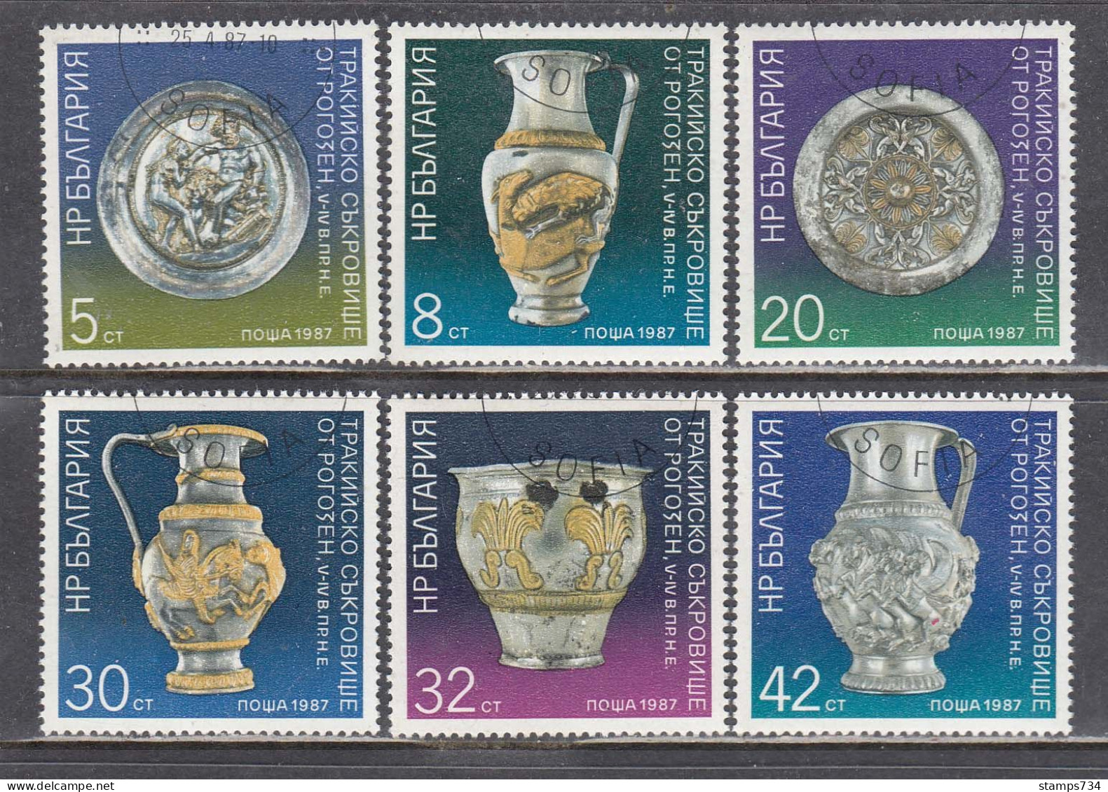 Bulgaria 1987 - Rogozen's Treasure, Mi-Nr. 3553/58, Used - Gebraucht